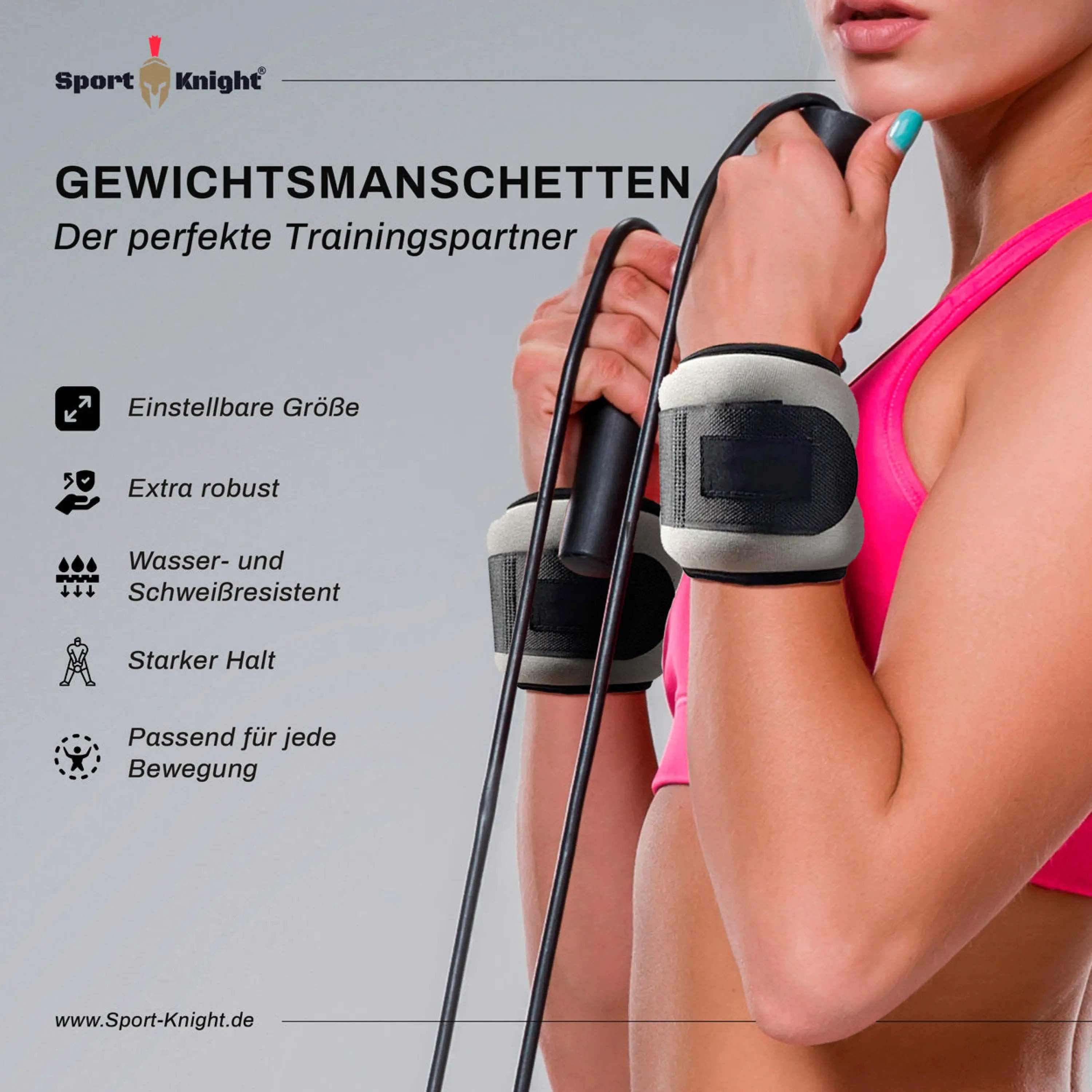 Sport-Knight® Gewichtsmanschette Gewichtsmanschetten, Handgelenk- und Knöchelgewichte, (Gewichtsmanschetten-Set)