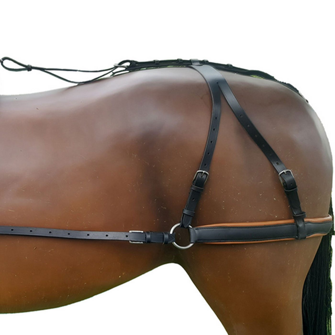 Brama-West Pferde-Halsteil Hintergeschirr für Kutschfahrten oder landwirtschaftliche Arbeiten
