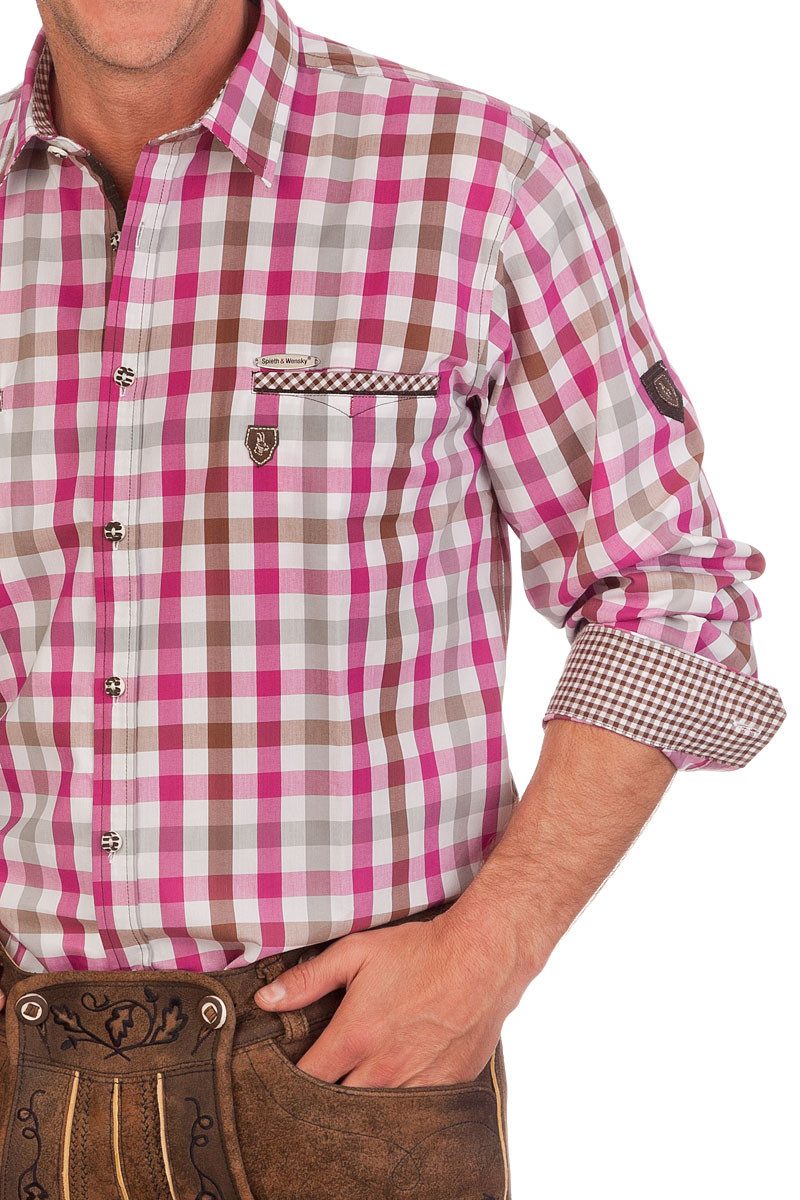 Spieth & Wensky Trachtenhemd Trachtenhemd - SANTORIN - rot, pink