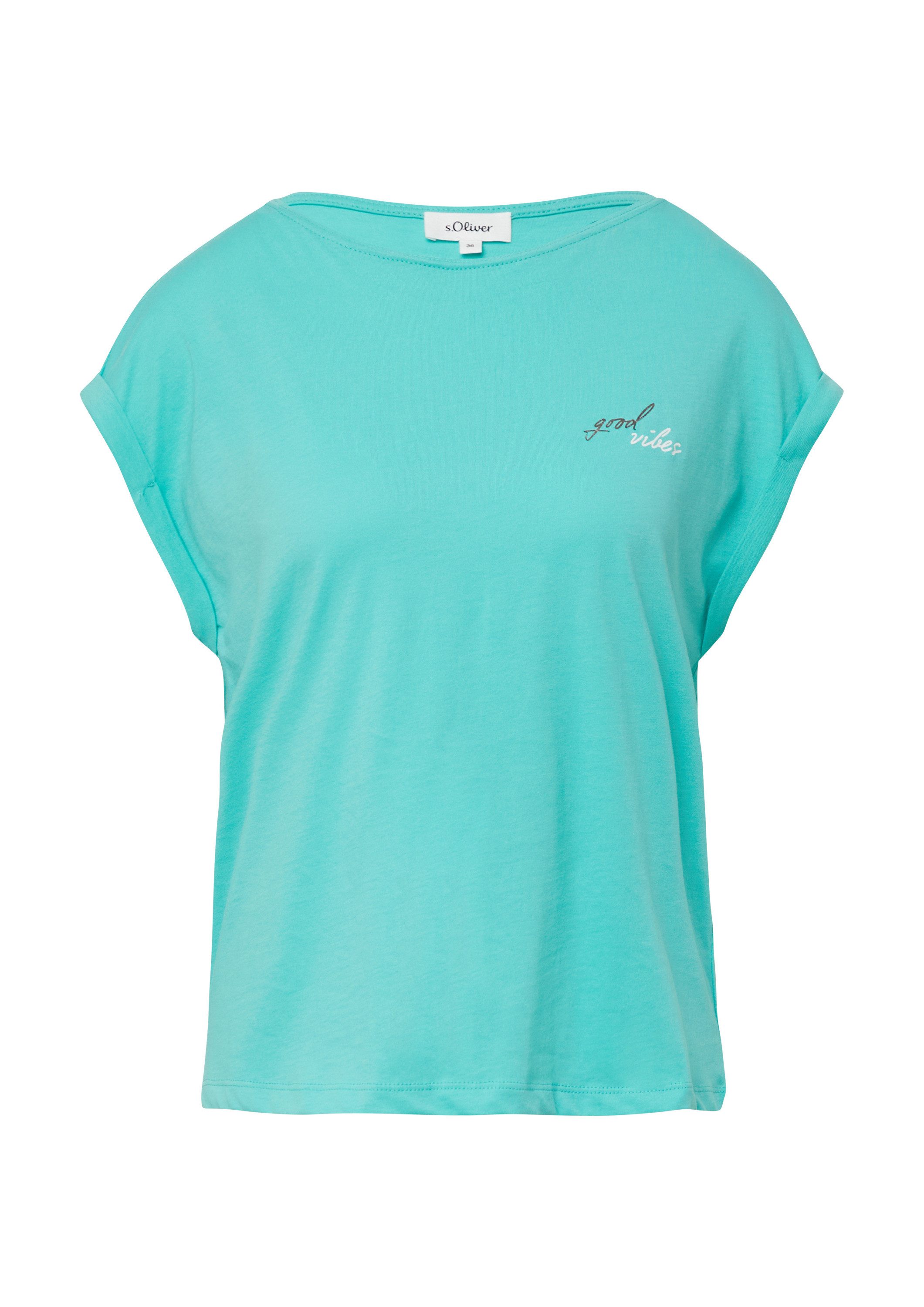 s.Oliver Kurzarmshirt T-Shirt Relaxed-Fit-Shirt mit Print und überschnitten günstig online kaufen
