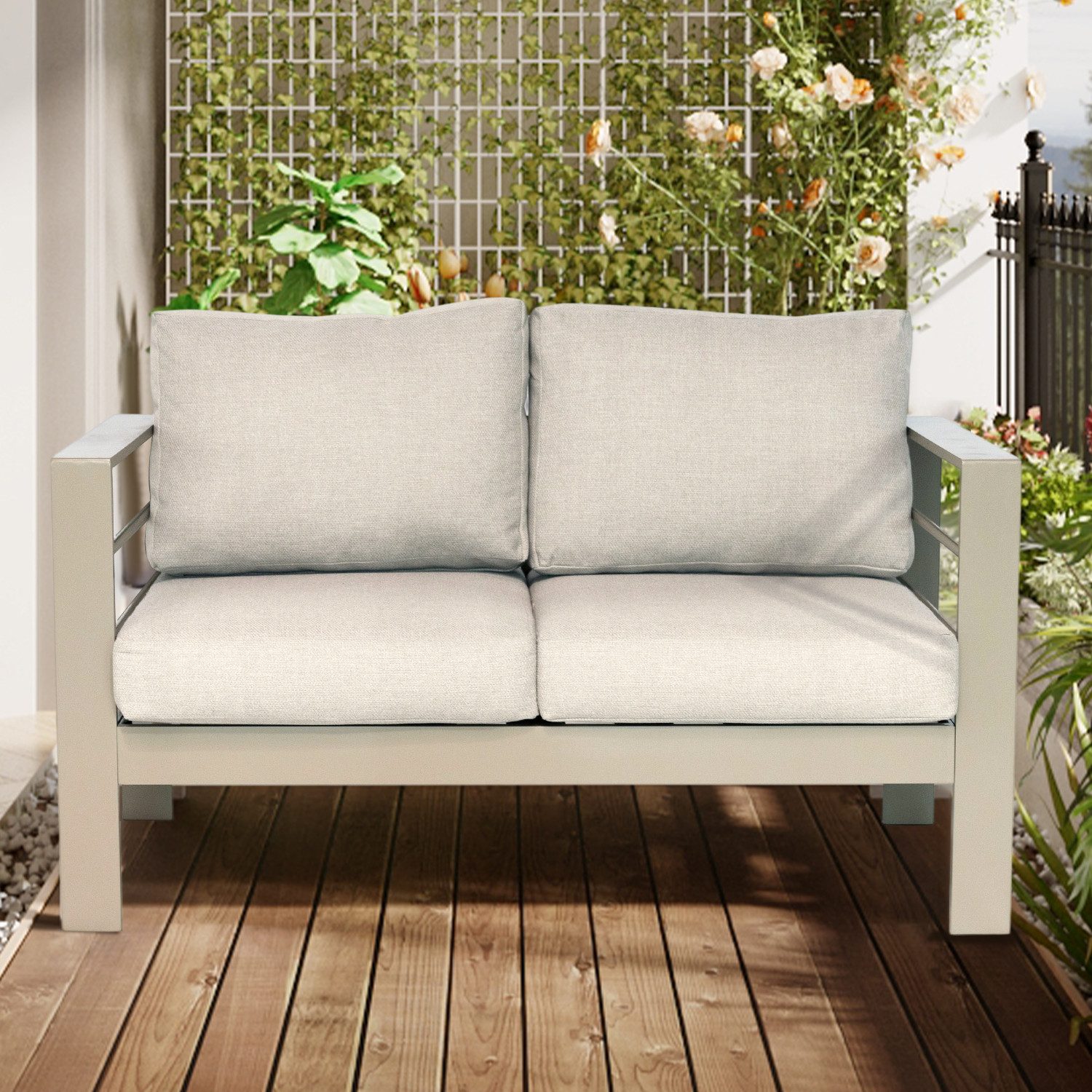MeXo Gartenlounge-Set Gartenmöbel Set Aluminium Loungeset günstig online kaufen