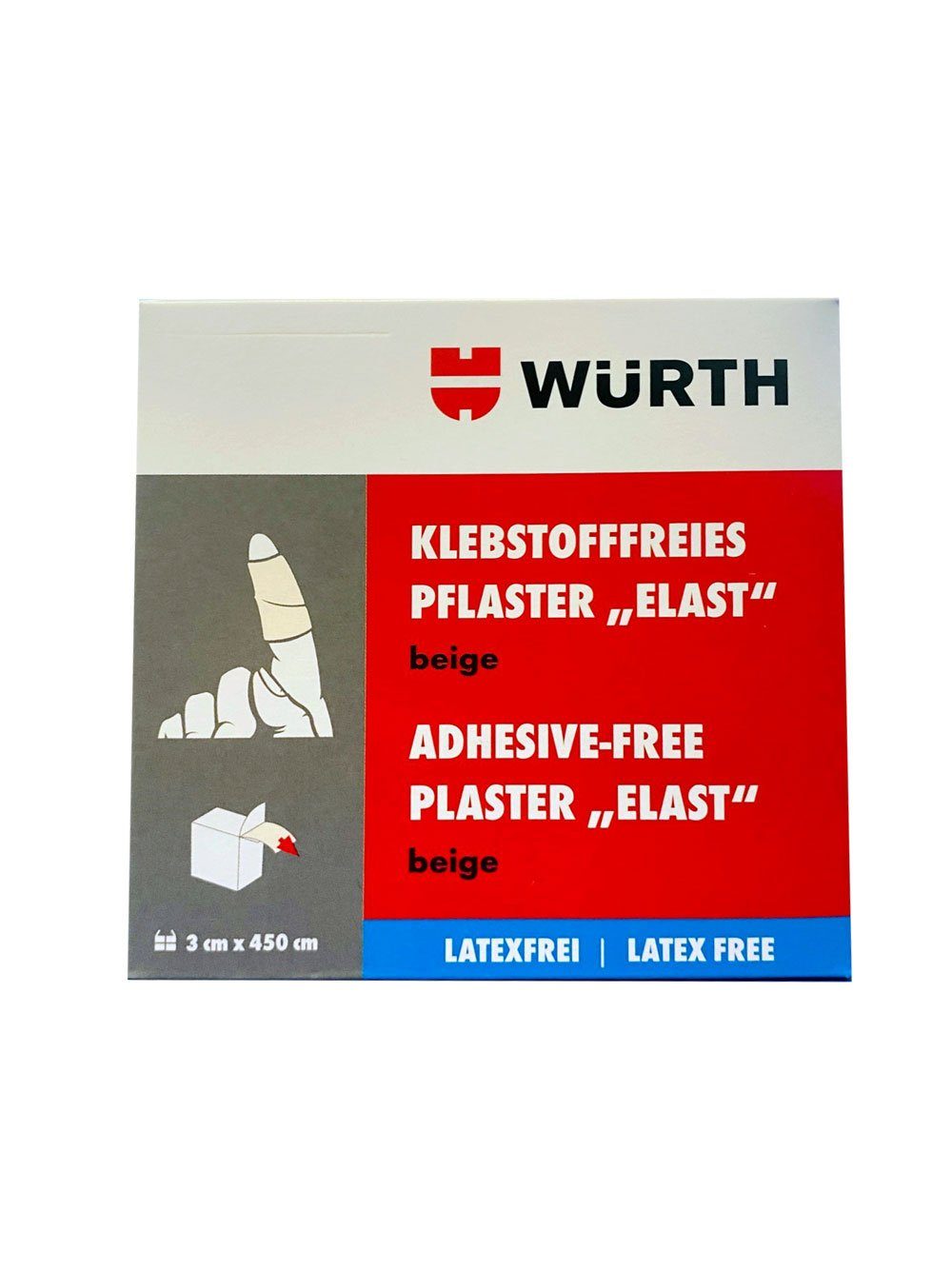 Würth Wundpflaster Würth Elastisches Pflaster ohne Latex, ohne Klebstoff, 3 x 450 cm (1 St)