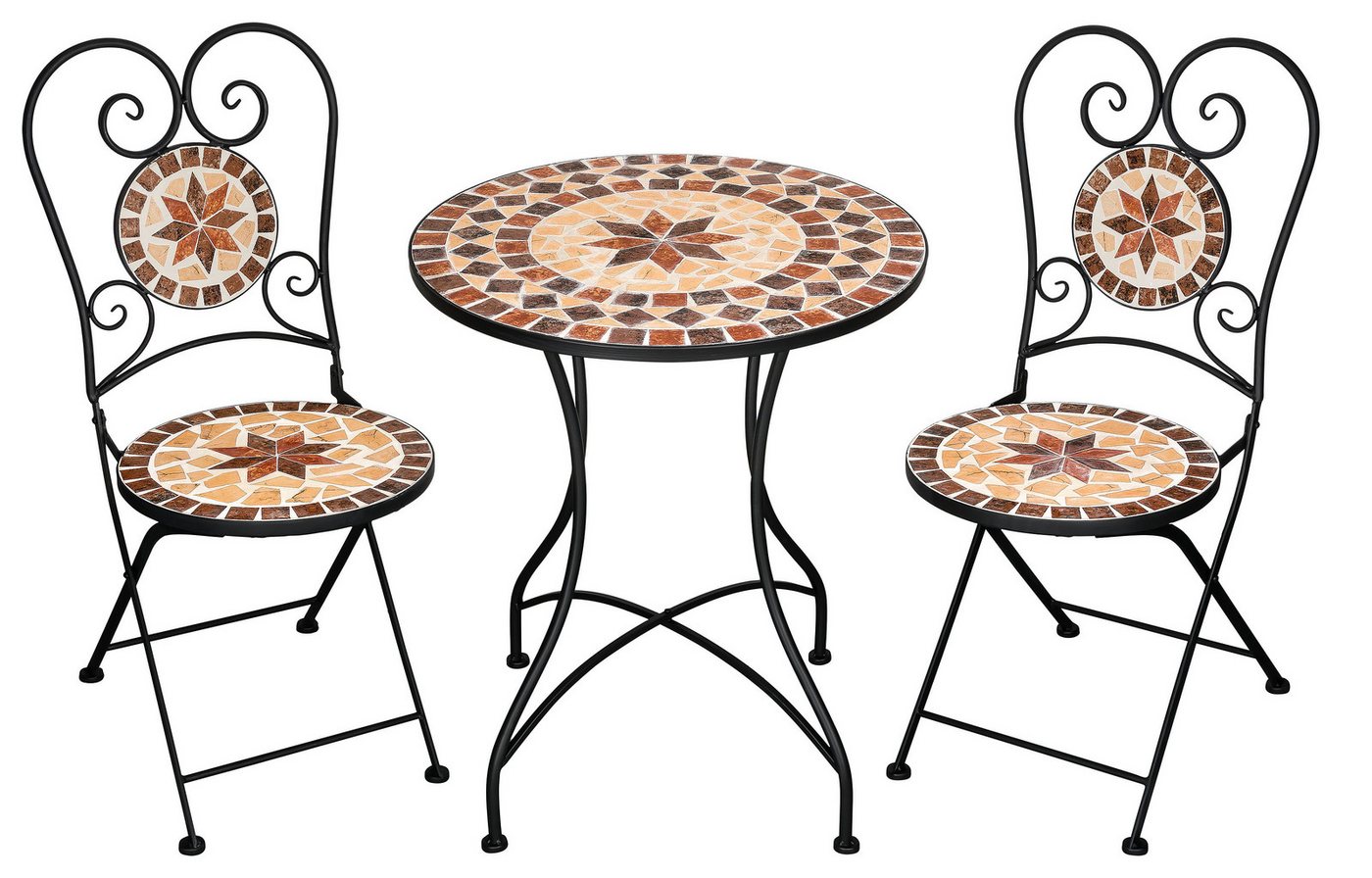 Kamelio Balkonset Mosaik Gartenset 2 Stühle 1 Tisch Mosaiktisch mit Stühlen Garten