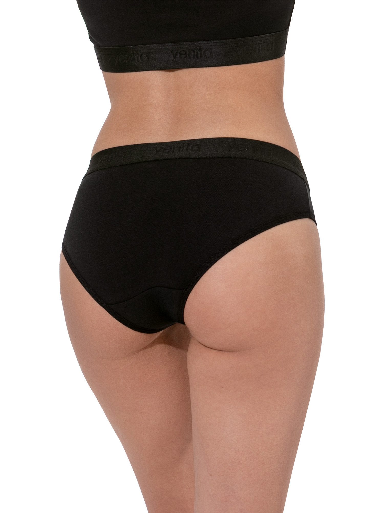 Yenita® Bikinislip Damen Slips mit elastischem Logobund (3-St) in angenehmer Baumwoll-Stretchqualität