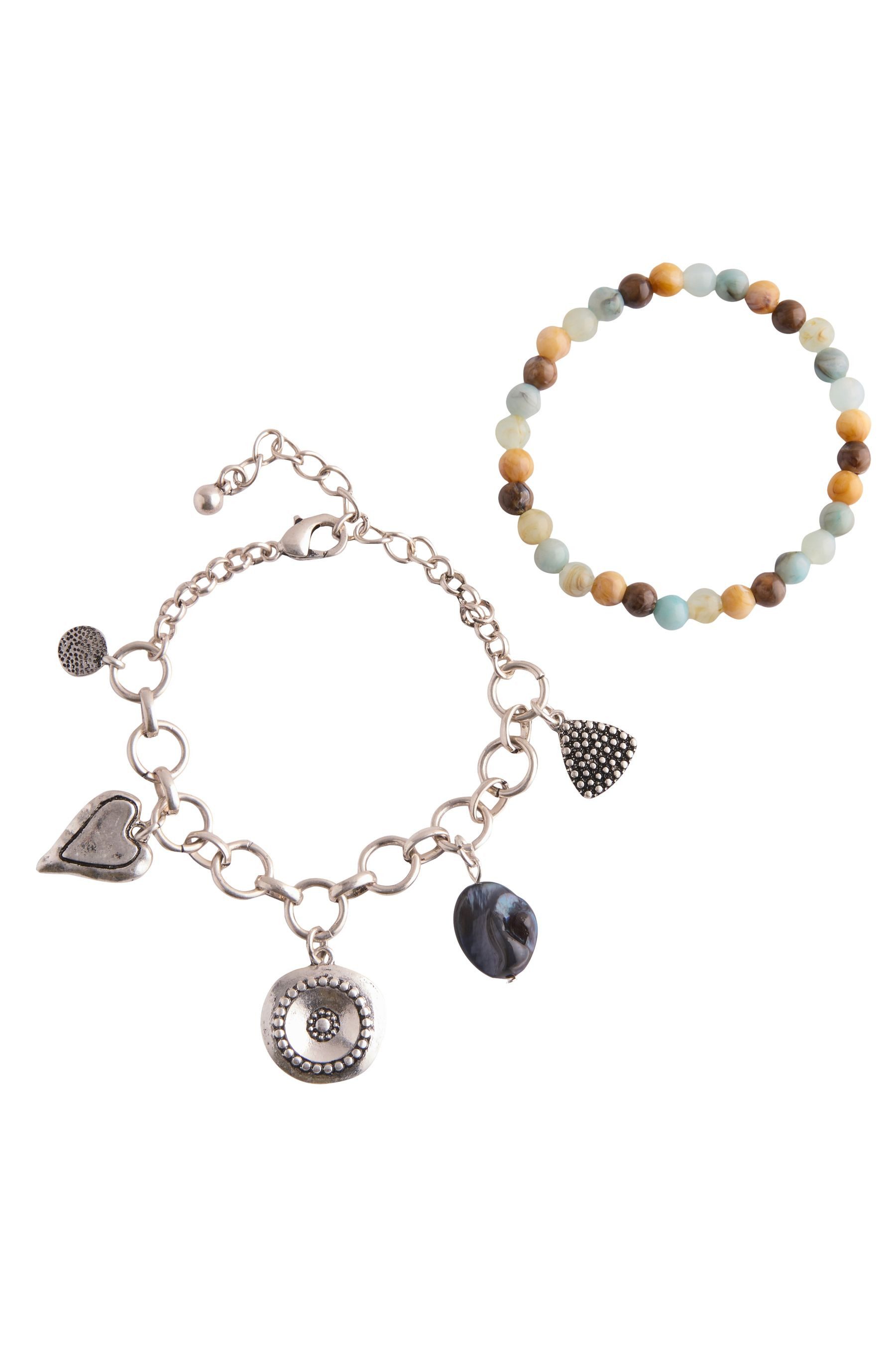 Next Armband 2er-Pack Ärmbänder mit Perlenanhänger (1-tlg)