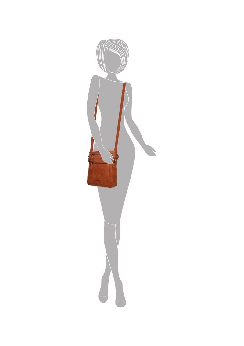 Christian Wippermann Umhängetasche Damen Tasche Schultertasche Umhängetasche Crossover Bag (einzeln), Leder Optik Handtasche Schwarz – Bild 5 von 5