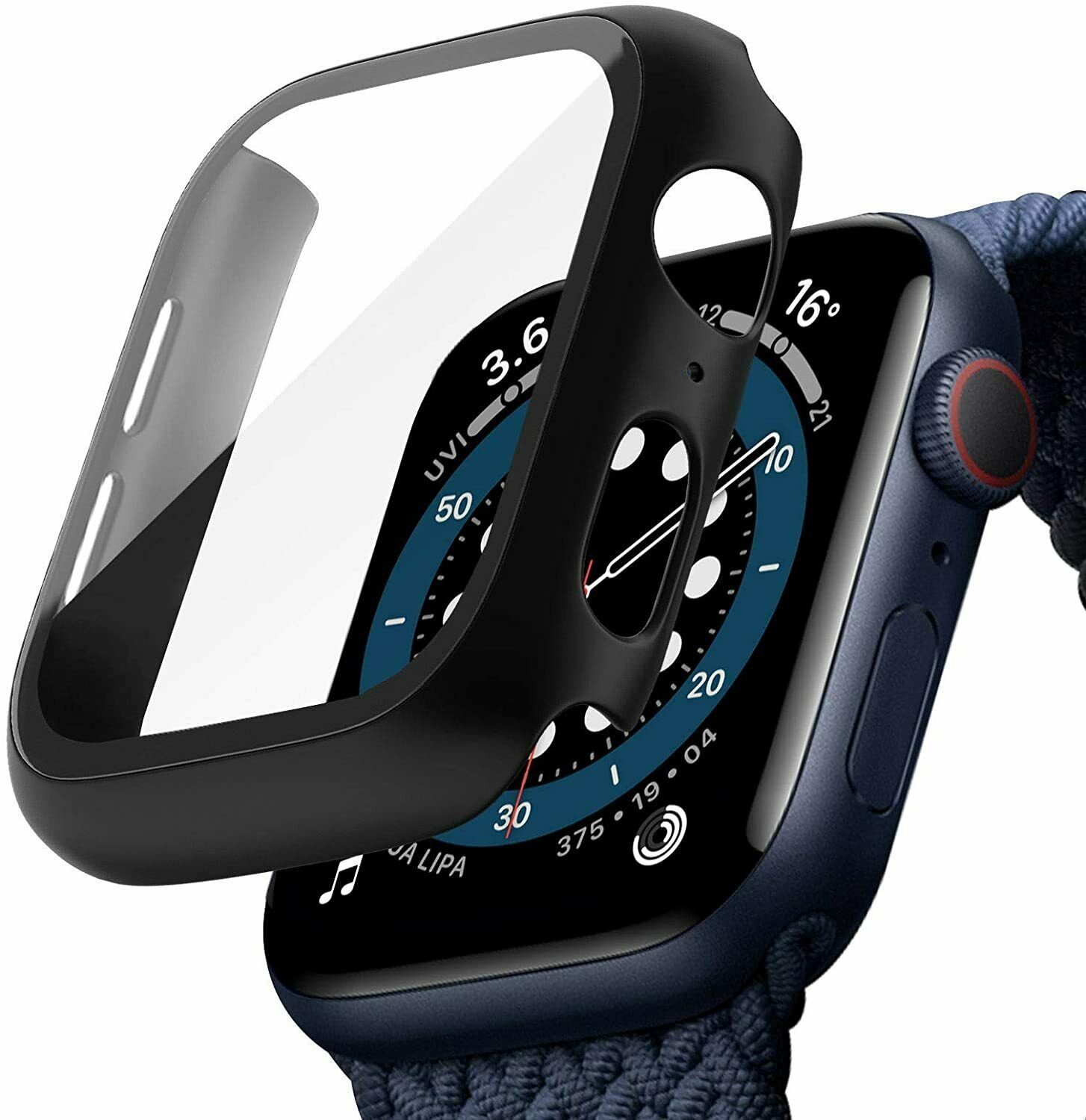 MSM Smartwatch-Hülle Hülle für Apple Watch Series 4 5 6 SE Case 40mm 44mm Schutzglas 9H