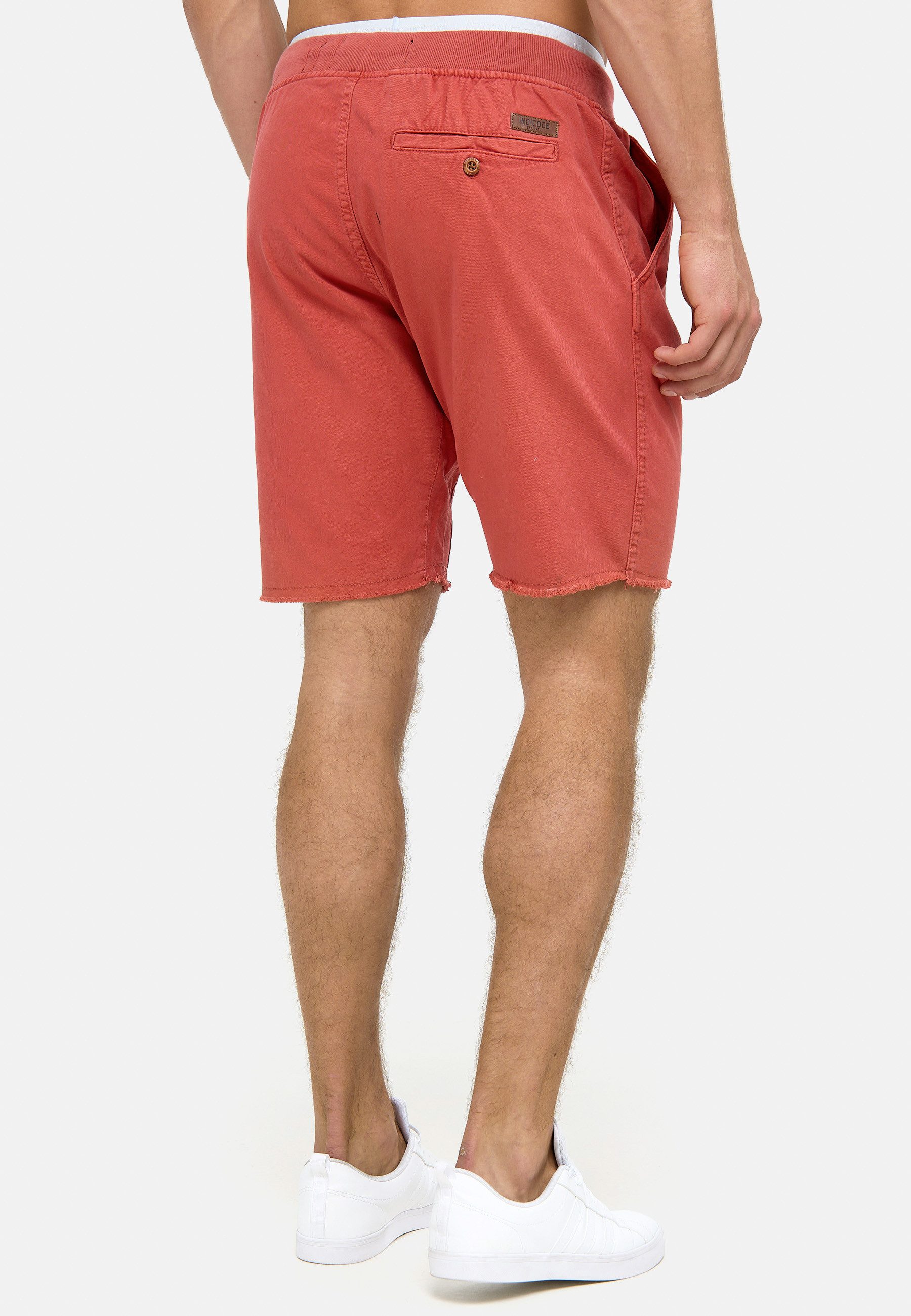 Indicode Chinoshorts Herren Carver Chino Shorts Herrenshorts mit elastischem Bund und Kordelzug