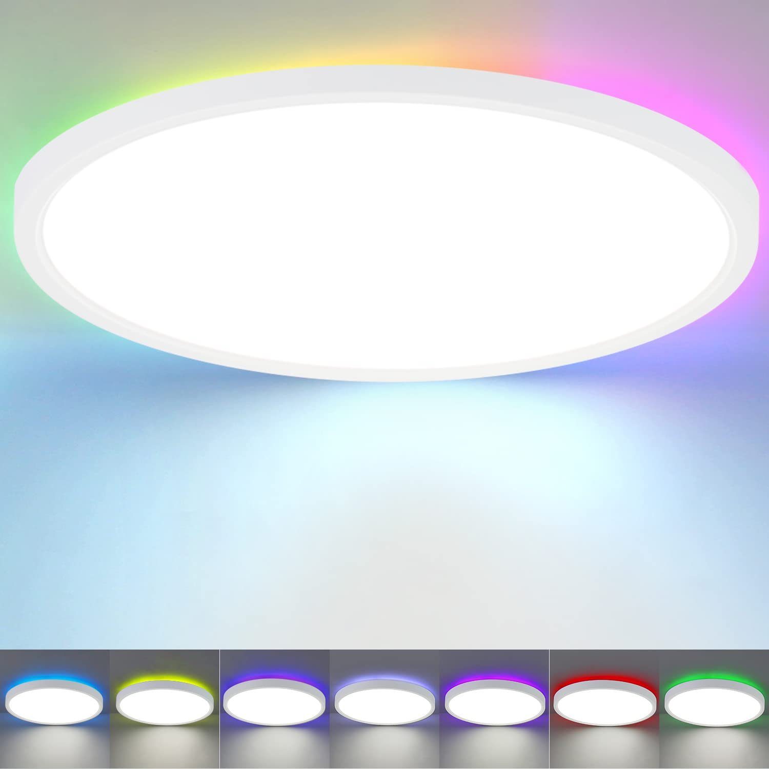 Nettlife Deckenleuchten LED Dimmbar 1 Deckenlampe, Zoll 4. Design Weiß schlankes