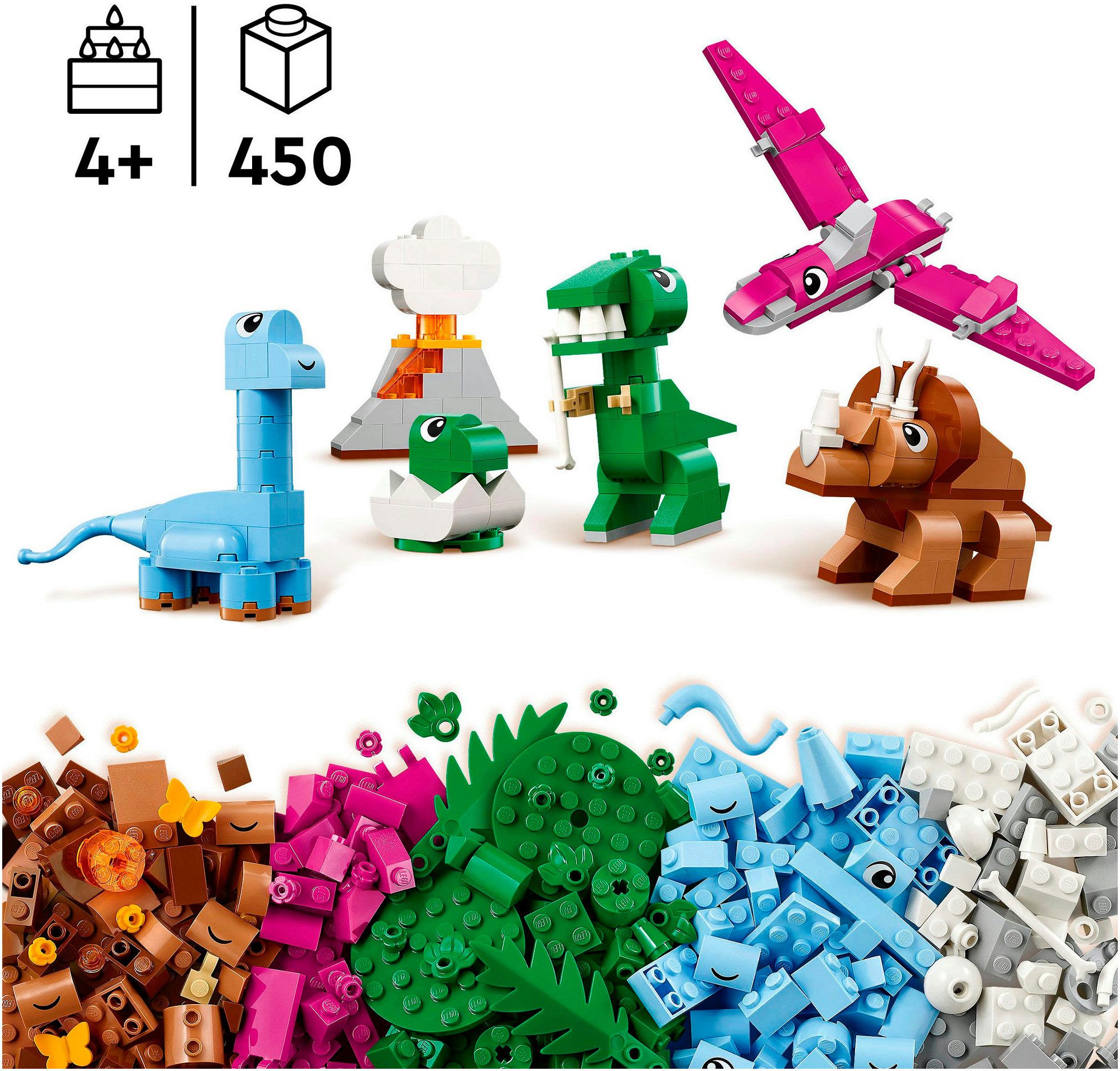 LEGO® Kreative Dinosaurier (11041), LEGO Classic Konstruktionsspielsteine, (450 St), Made in Europe