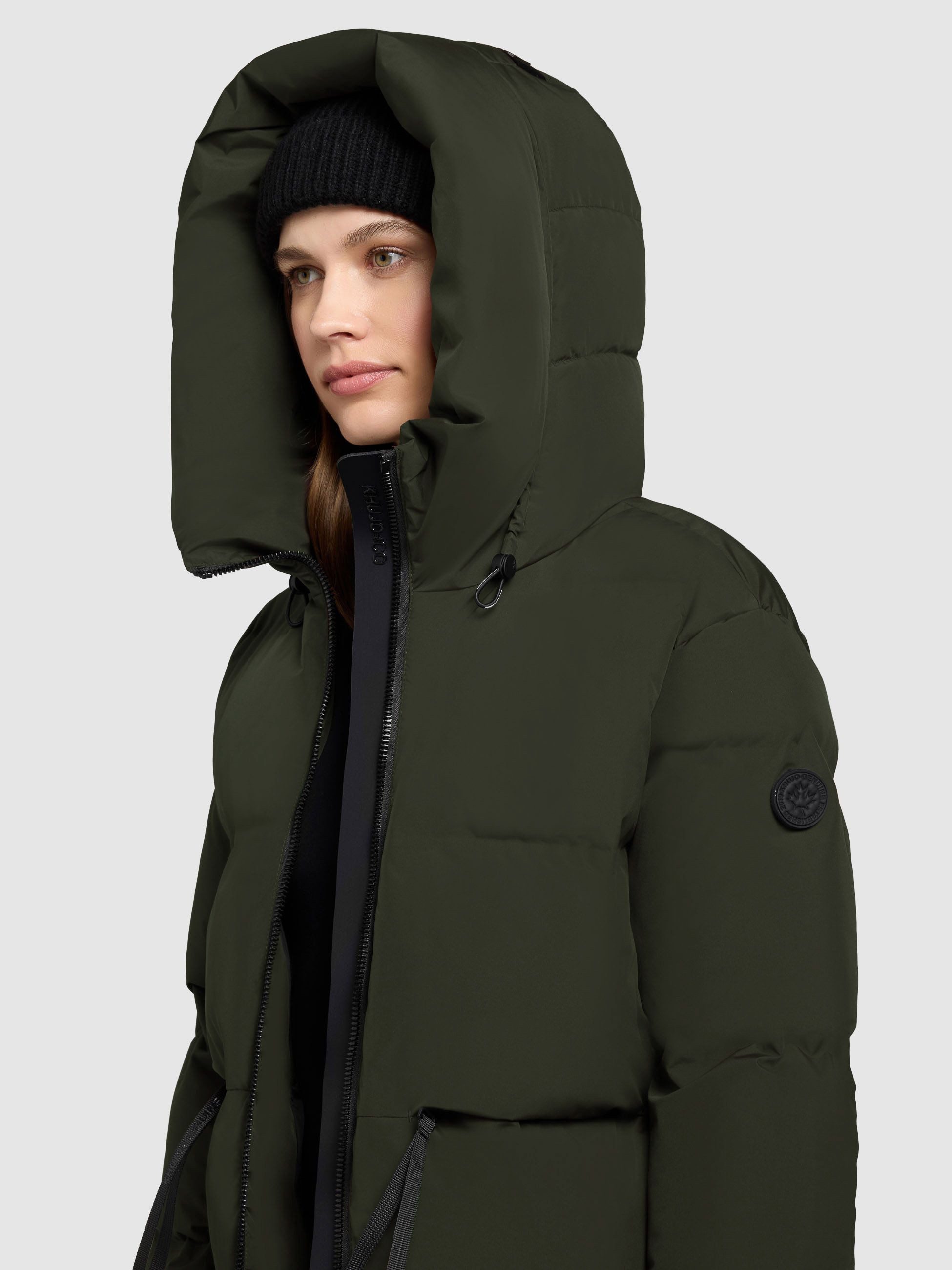 khujo Winterjacke Winterjacke ELLIS Damen wattiert mit Kapuze warm, wattiert, wasserabweisend, mit Kapuze