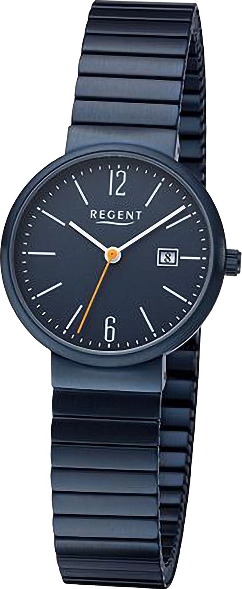 Regent Quarzuhr Regent Damen Armbanduhr Analog, Damen Armbanduhr rund, extra groß (ca. 29mm), Edelstahlarmband