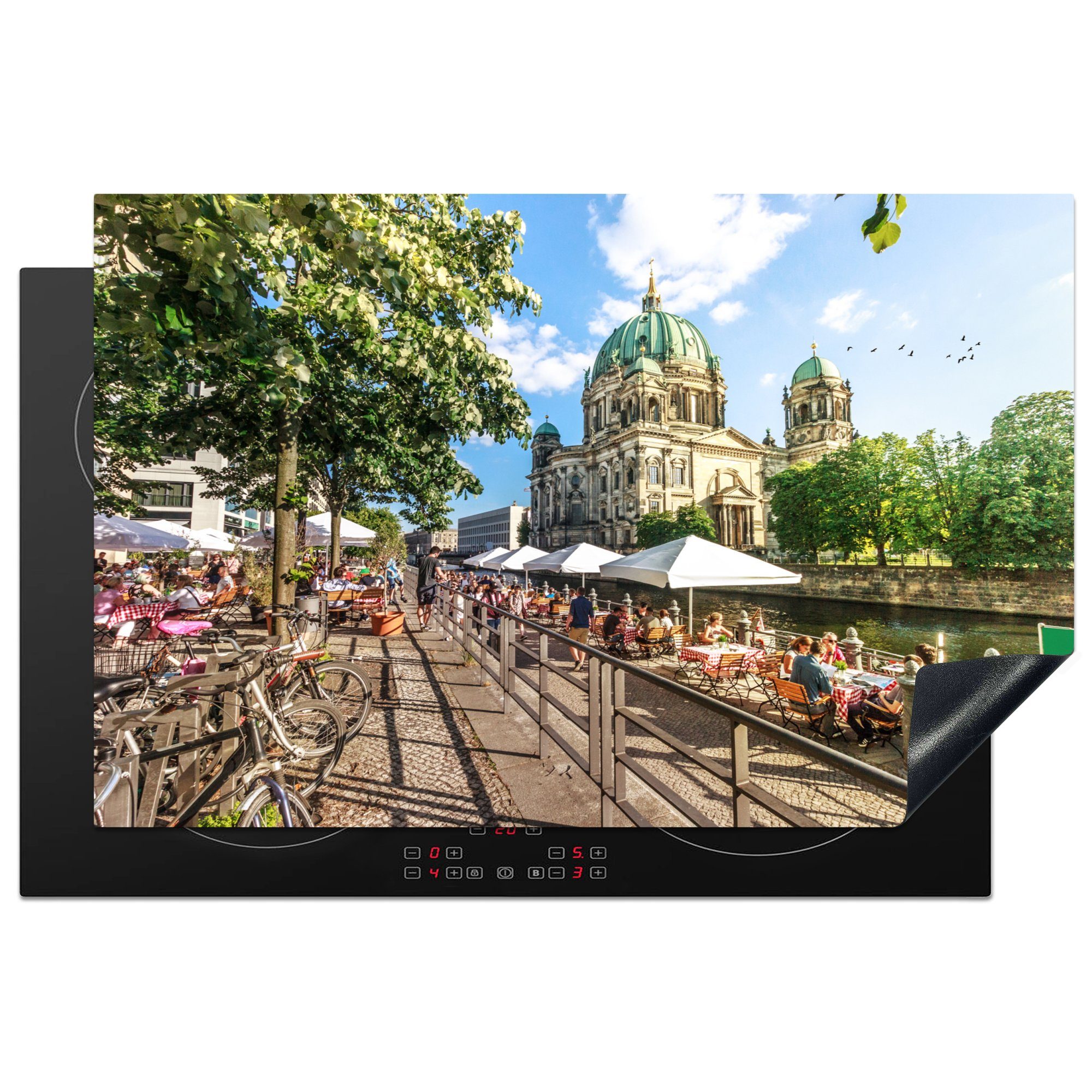 MuchoWow Herdblende-/Abdeckplatte Berliner Dom an der Spree, Deutschland, Vinyl, (1 tlg), 81x52 cm, Induktionskochfeld Schutz für die küche, Ceranfeldabdeckung