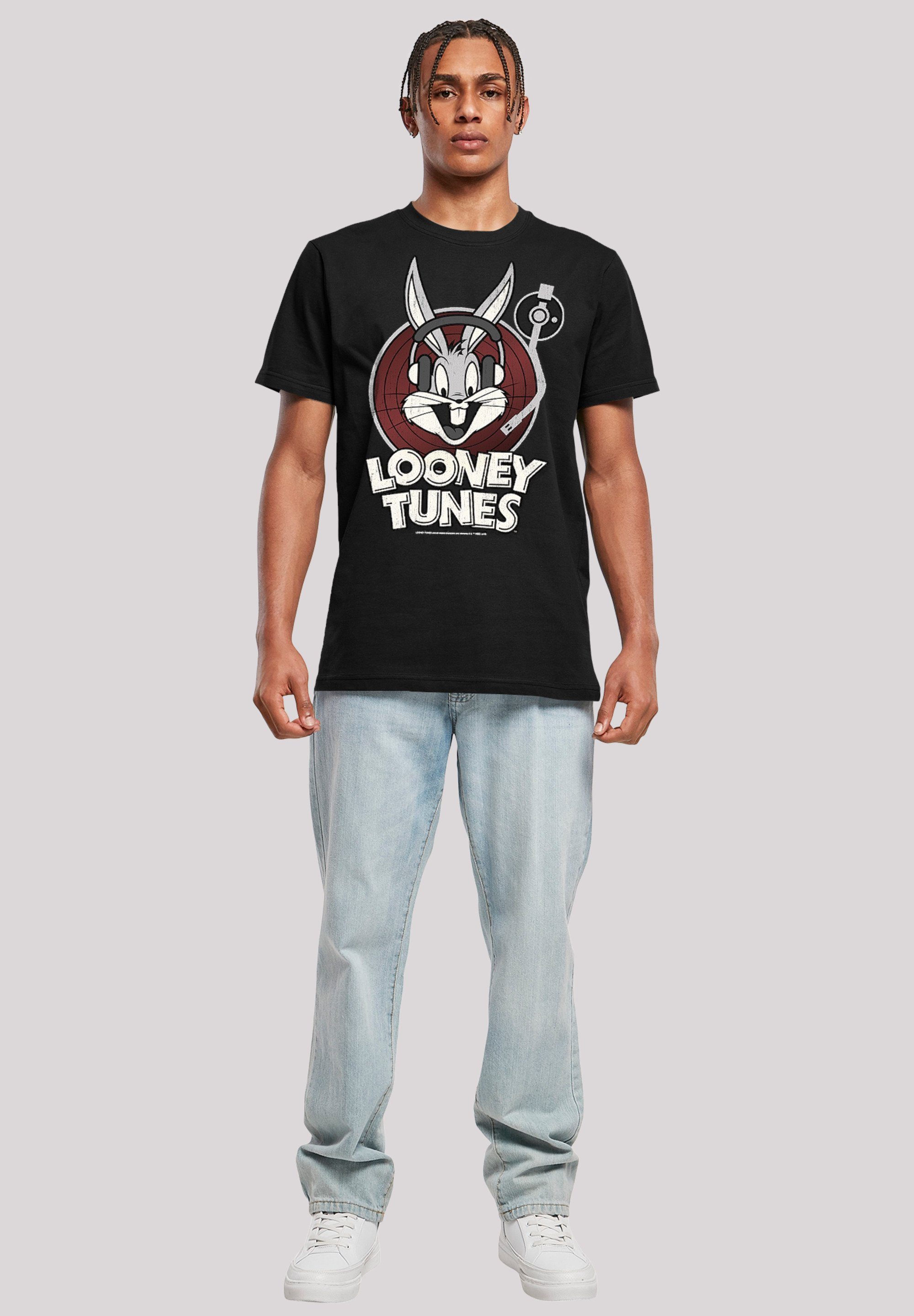 Tunes Bugs (1-tlg) Looney Herren Round black Neck Bunny T-Shirt F4NT4STIC with Kurzarmshirt
