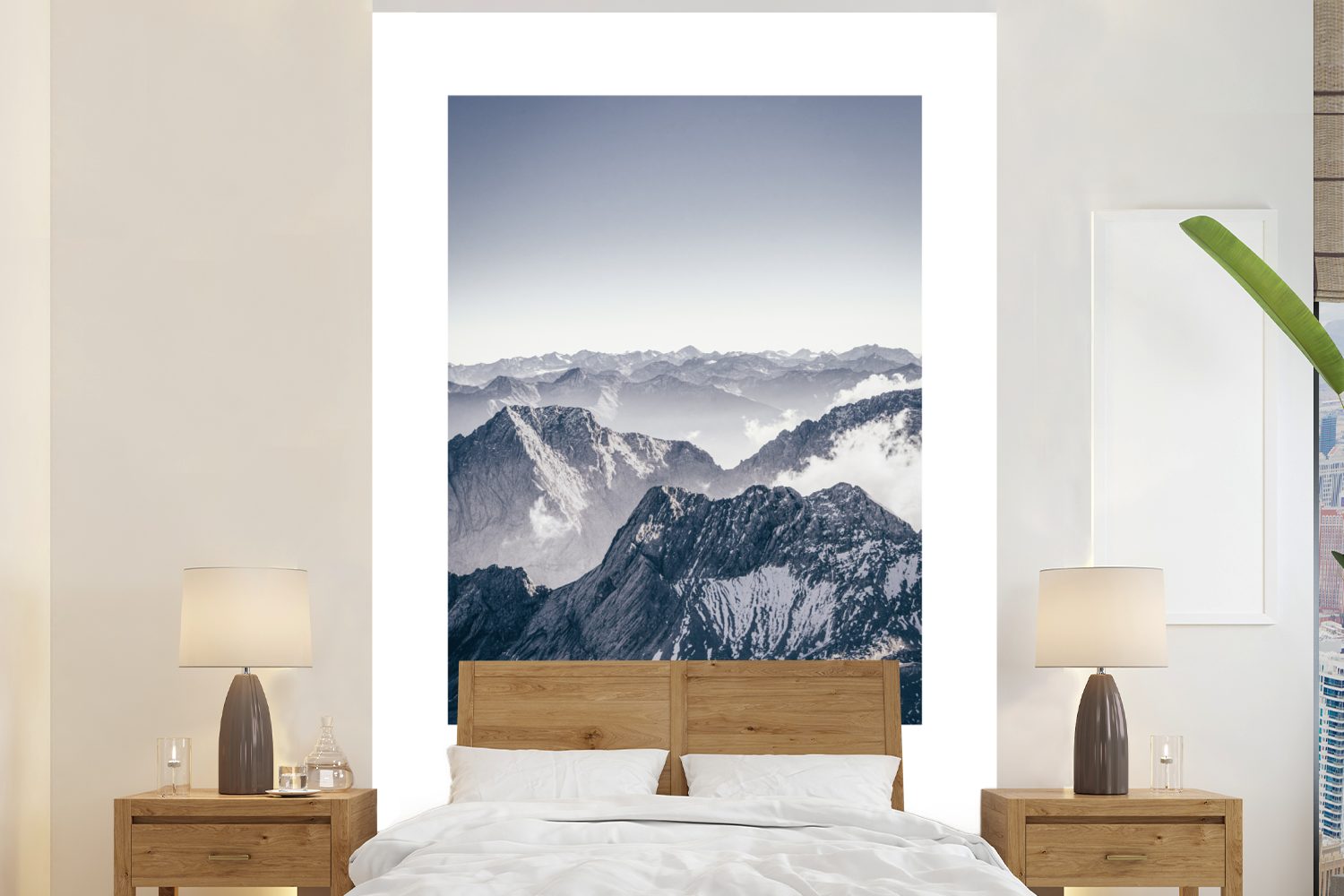 MuchoWow Fototapete Deutschland - Berge - Schnee, Matt, bedruckt, (3 St), Montagefertig Vinyl Tapete für Wohnzimmer, Wandtapete