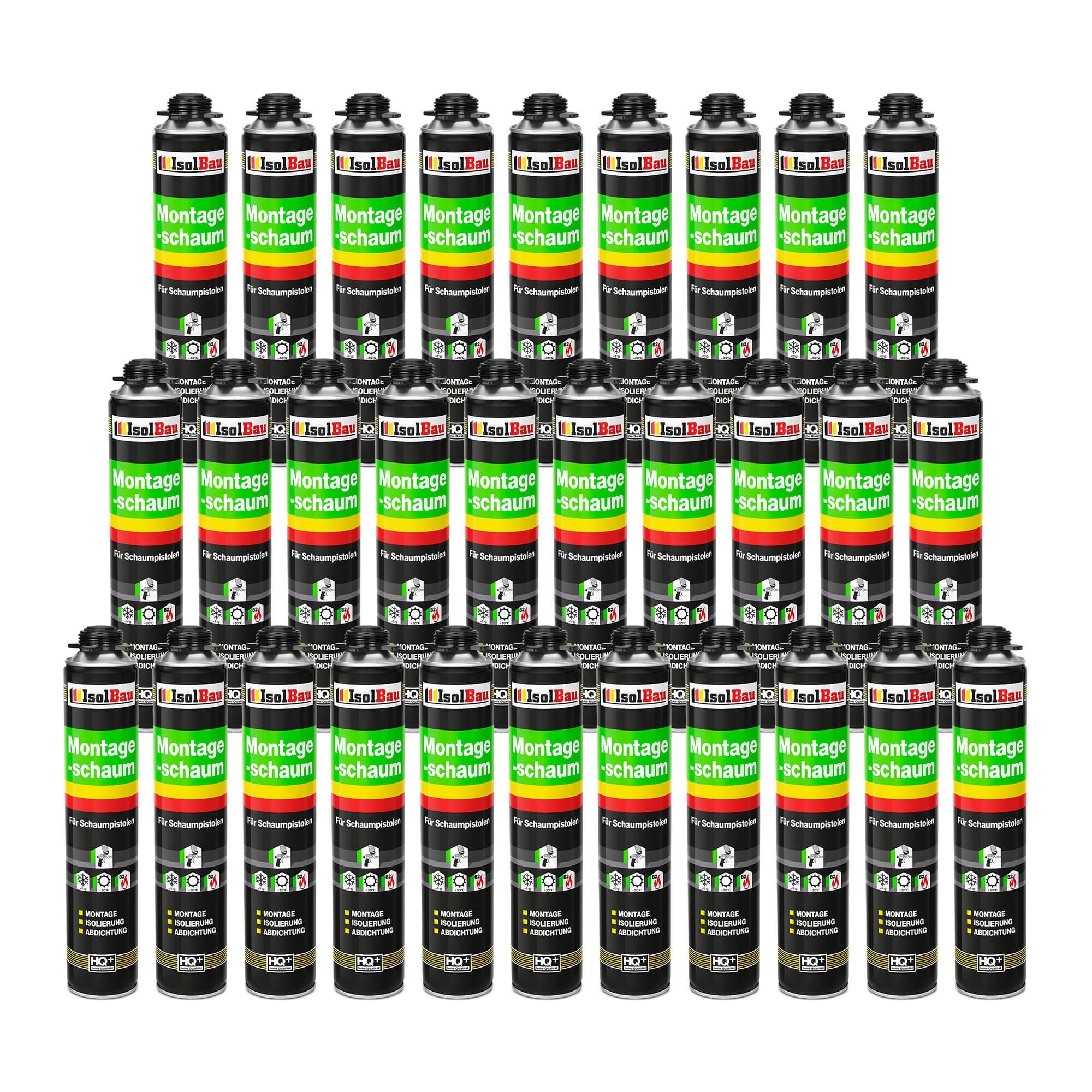 None Fenster Pistolenschaum 30 x 750 ml Zargenschaum Bauschaum Montageschaum, PCV-Profile Holz und Holzwerkstoffe, Ziegelsteine, Beton, Gips, Metall