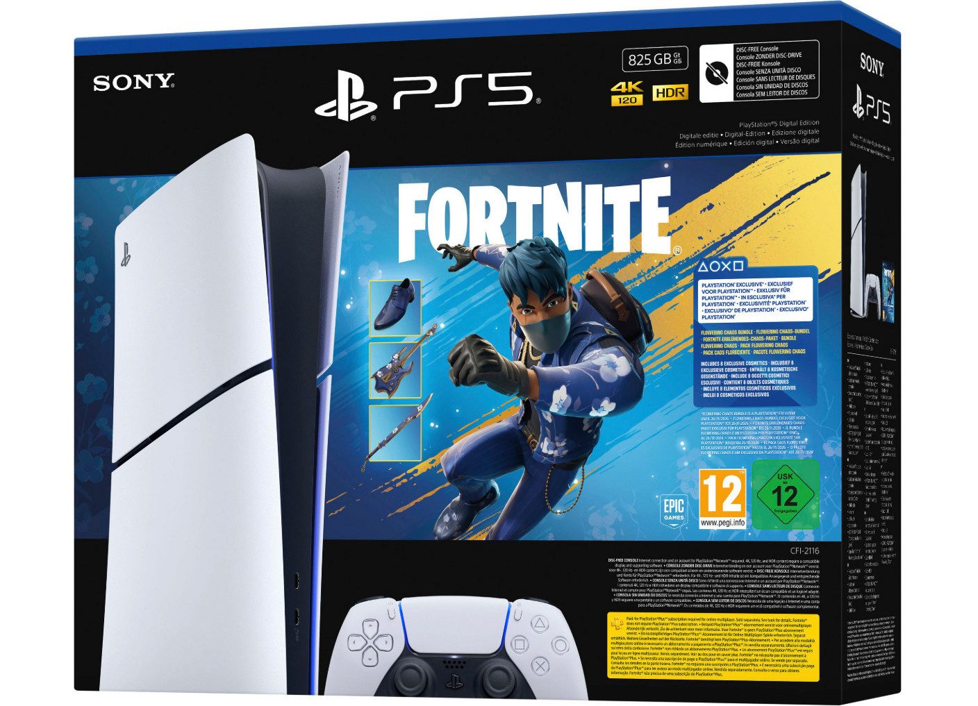Playstation PlayStation 5 Digital Edition, Slim Fortnite Cobalt Star Bundle