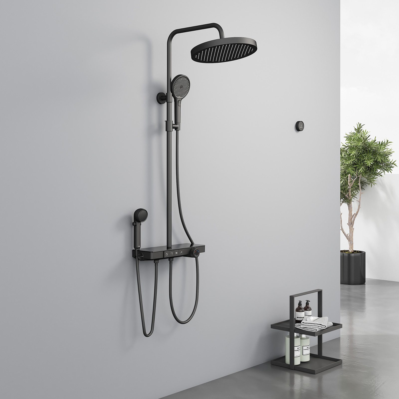 EMKE Duschsystem Regendusche Brausegarnitur mit Thermostat mit und Temperat günstig online kaufen