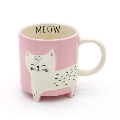 Winkee Becher »Kaffeebecher Katze Cute Animal rosa«