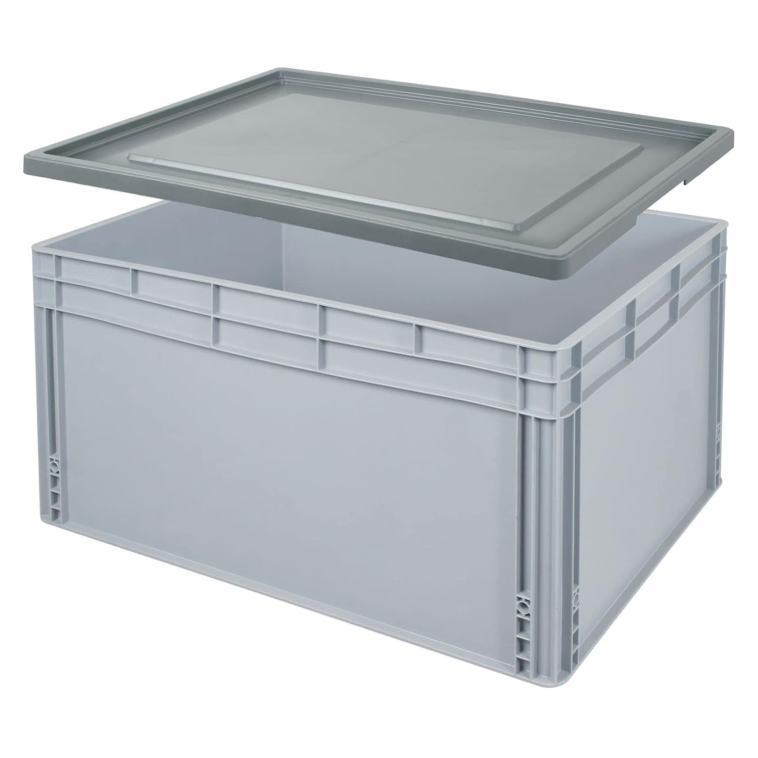 BRB-Lagertechnik Aufbewahrungsbox Eurobox mit Stülpdeckel, LxBxH 800x600x420 mm, Eurobox im XXL-Format mit passendem Deckel