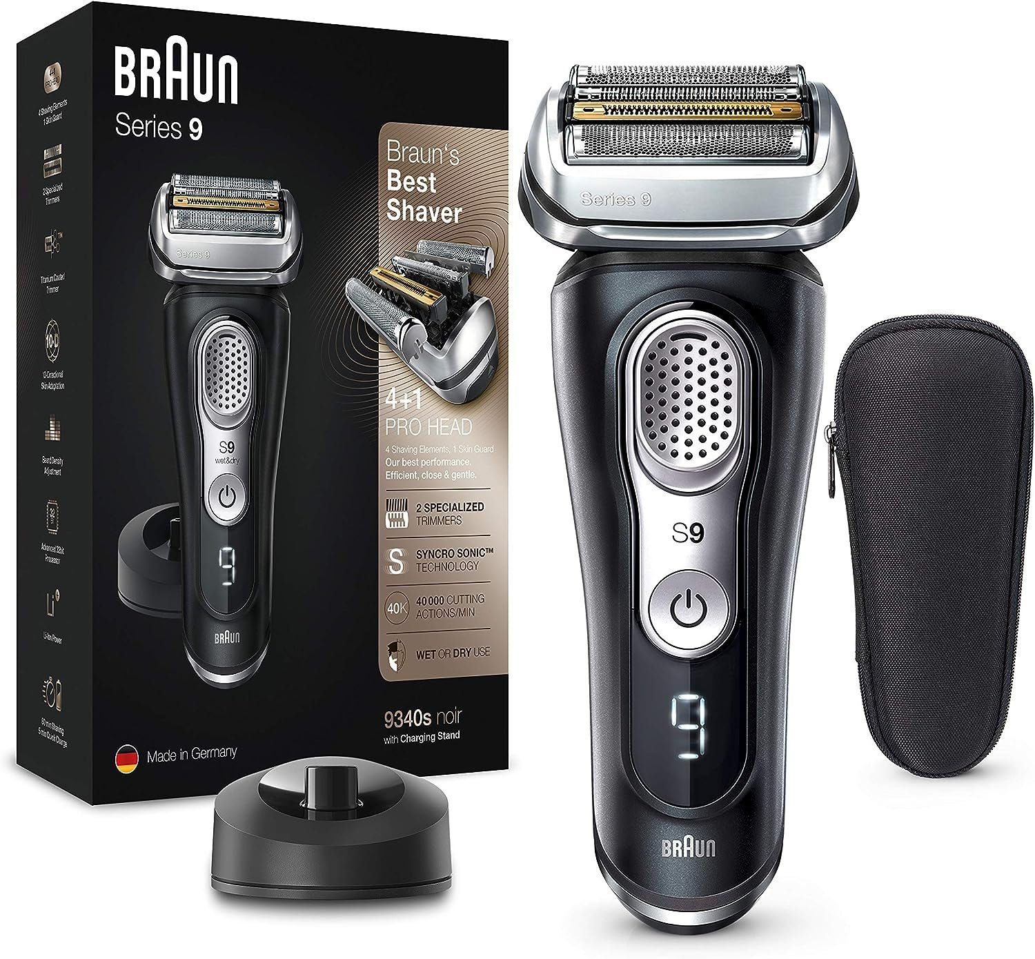 Braun Series 9 Pro Rasierer Herren mit 4+1 Scherkopf, Elektrorasierer &  ProLift Trimmer, PowerCase