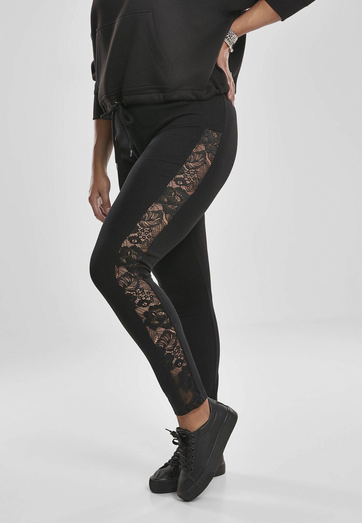 URBAN CLASSICS Leggings Damen Ladies (1-tlg) Lace Striped Leggings