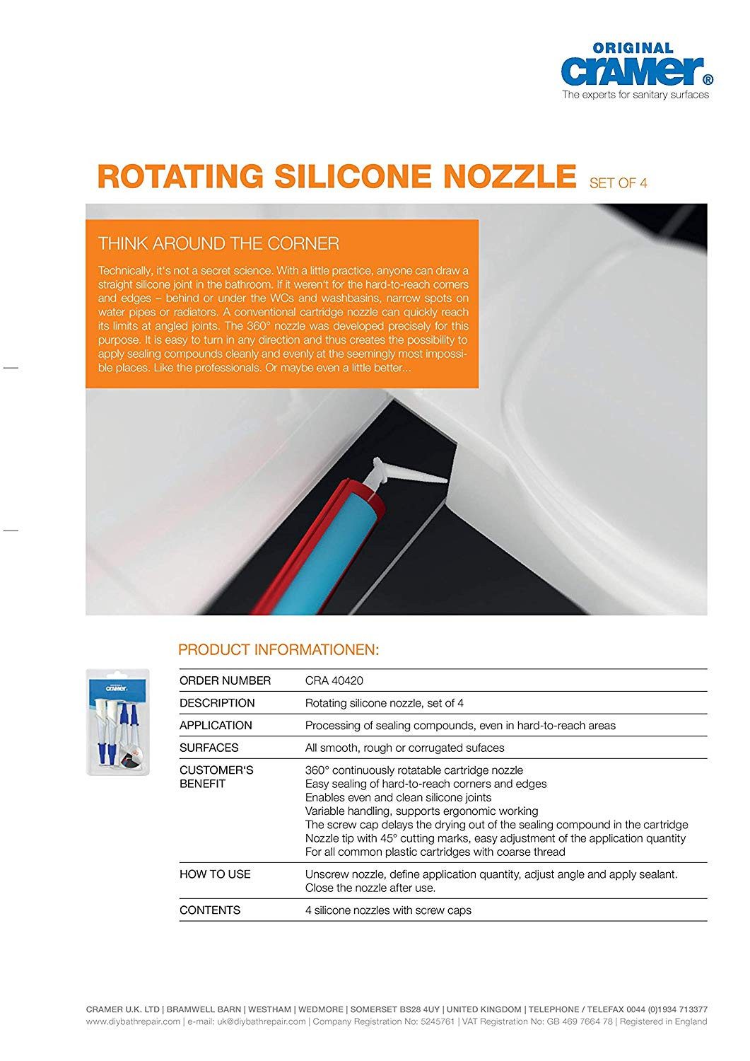 Cramer Silikon Silikondüse drehbar 4-er-Set - Cramer CRA 40420