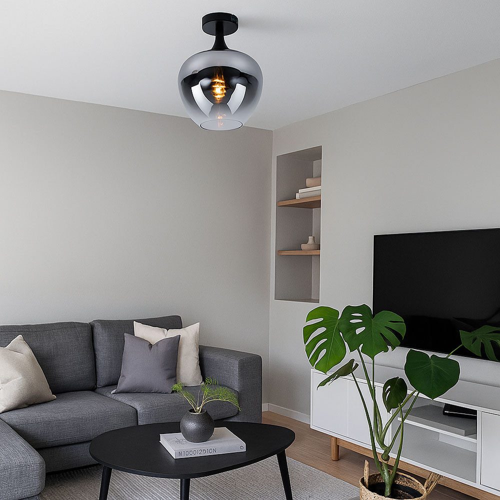 GLOBO LIGHTING ceiling light, light bulb not included, smoked glass ceiling lamp, living room light