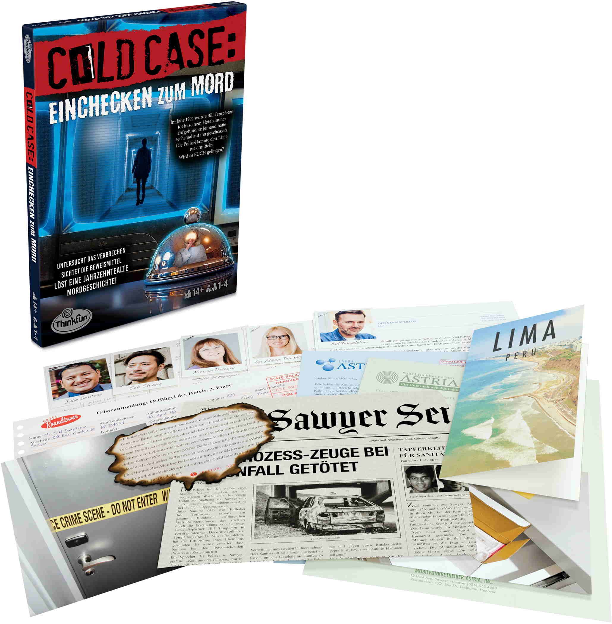 Thinkfun® Spiel Familienspiel Logikspiel Cold Case Einchecken zum Mord 76677