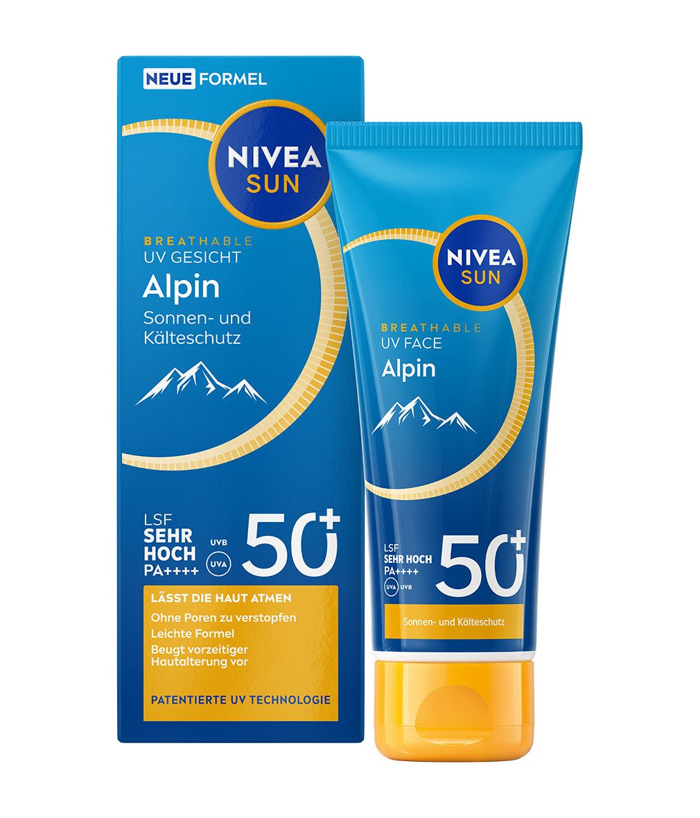 Nivea Sun Sonnenschutzcreme Breathable UV Gesicht Alpin LSF 50+ 40ml, 1-tlg.