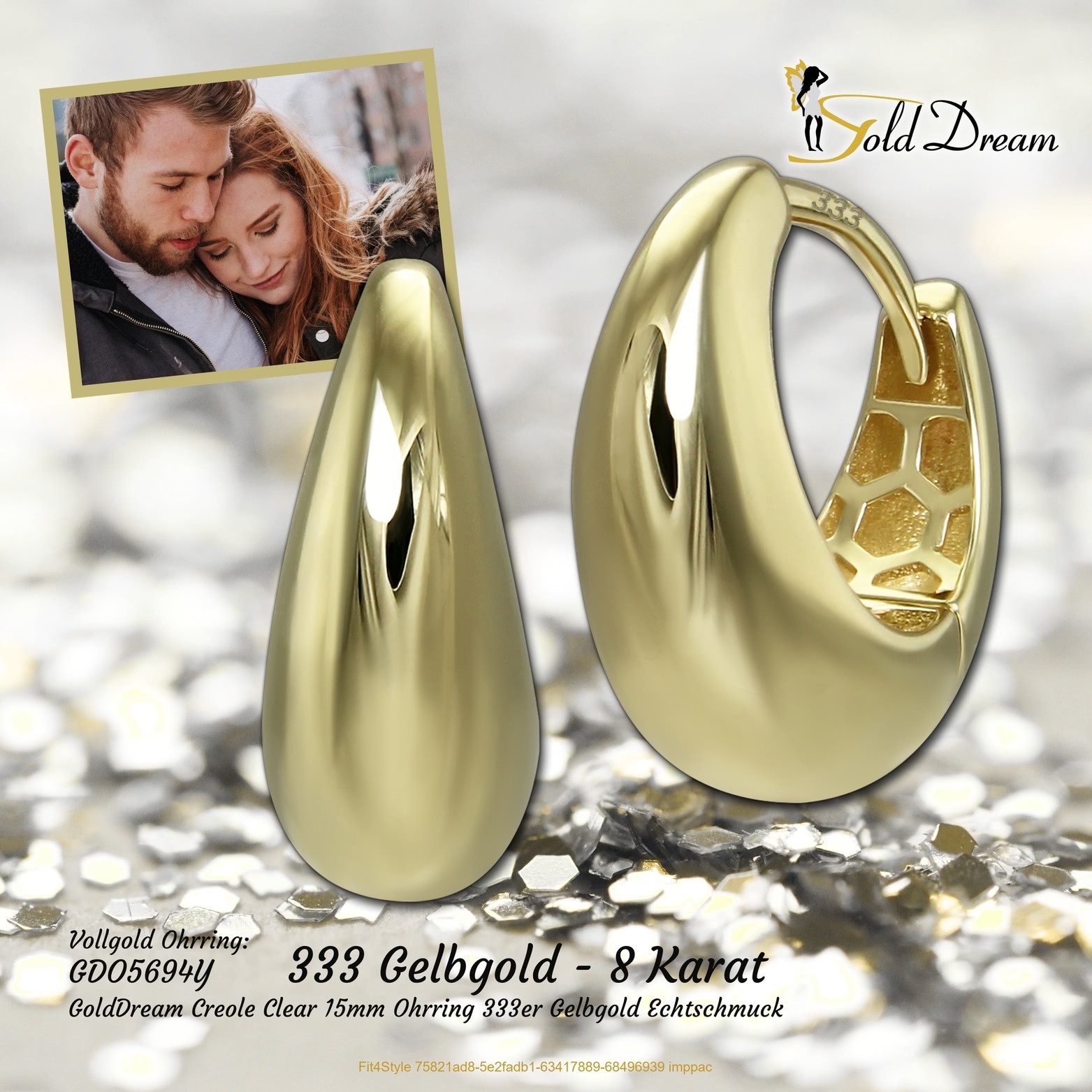 GoldDream Paar Creolen GoldDream Creole Clear günstig online kaufen