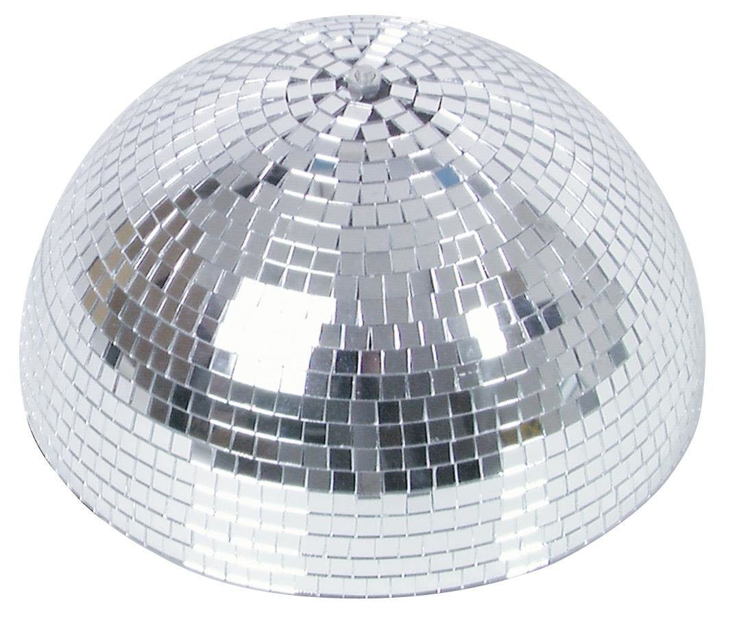 SATISFIRE Discolicht Spiegelkugel halb 30cm Discokugel Spiegel-Halbkugel mit Motor silber