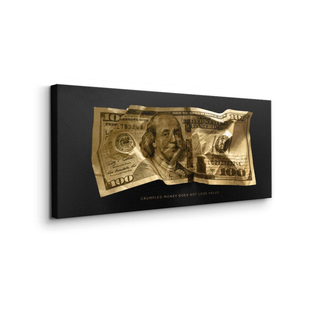 Motivationsbild DOTCOMCANVAS® Money V3 Crumble - Premium Rahmen Leinwandbild, ohne