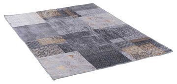 Teppich EDESSA, Grau, 80 x 150 cm, Baumwollmix, Muster, merinos, rechteckig, Höhe: 4 mm