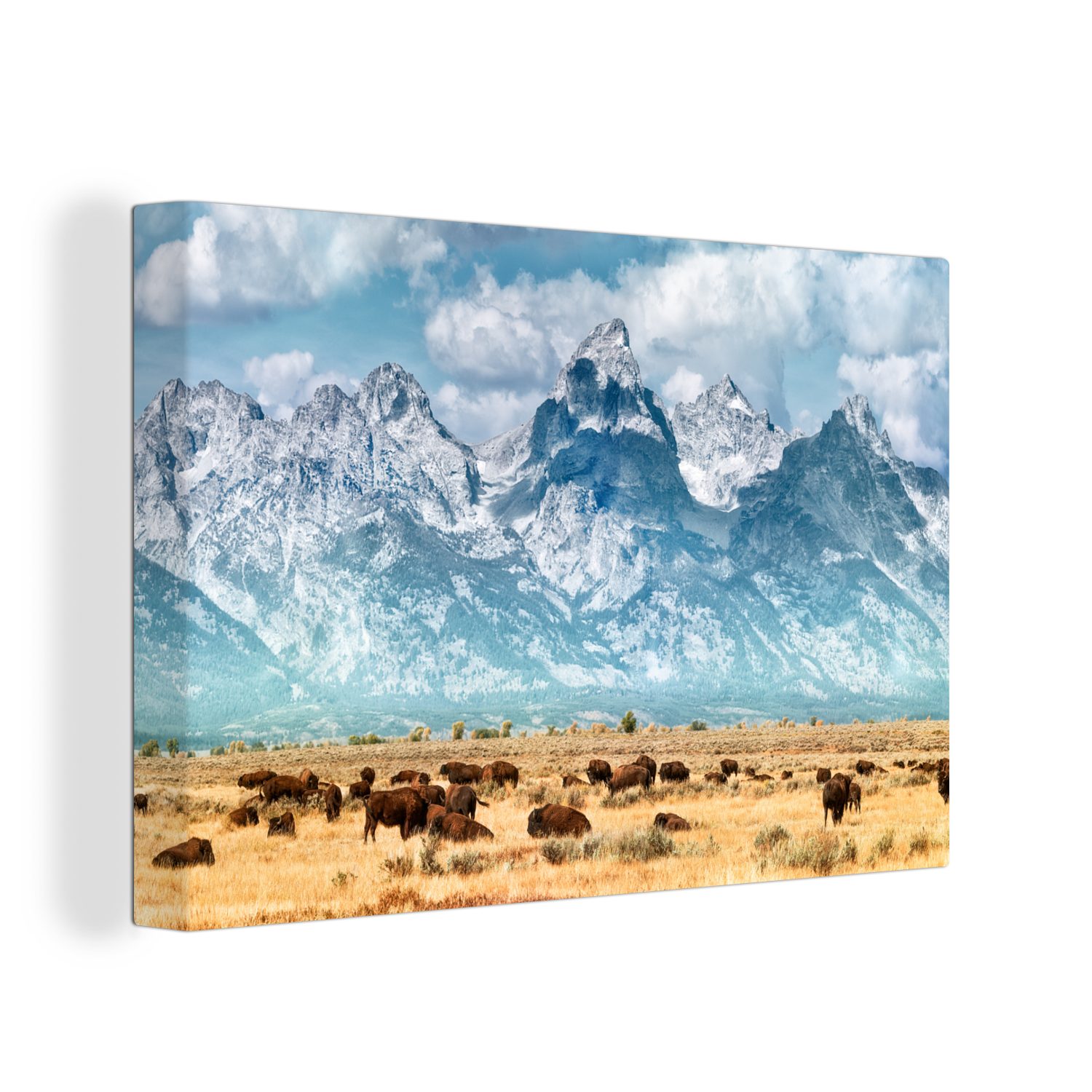 OneMillionCanvasses® Leinwandbild Grand Teton Berge Aufhängefertig, Wandbild St), Amerika, (1 Leinwandbilder, cm Wanddeko, 30x20