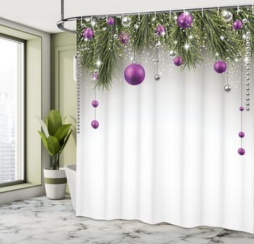 Abakuhaus Duschvorhang Moderner Digitaldruck mit 12 Haken auf Stoff Wasser Resistent Breite 175 cm, Höhe 180 cm, Weihnachten Baum