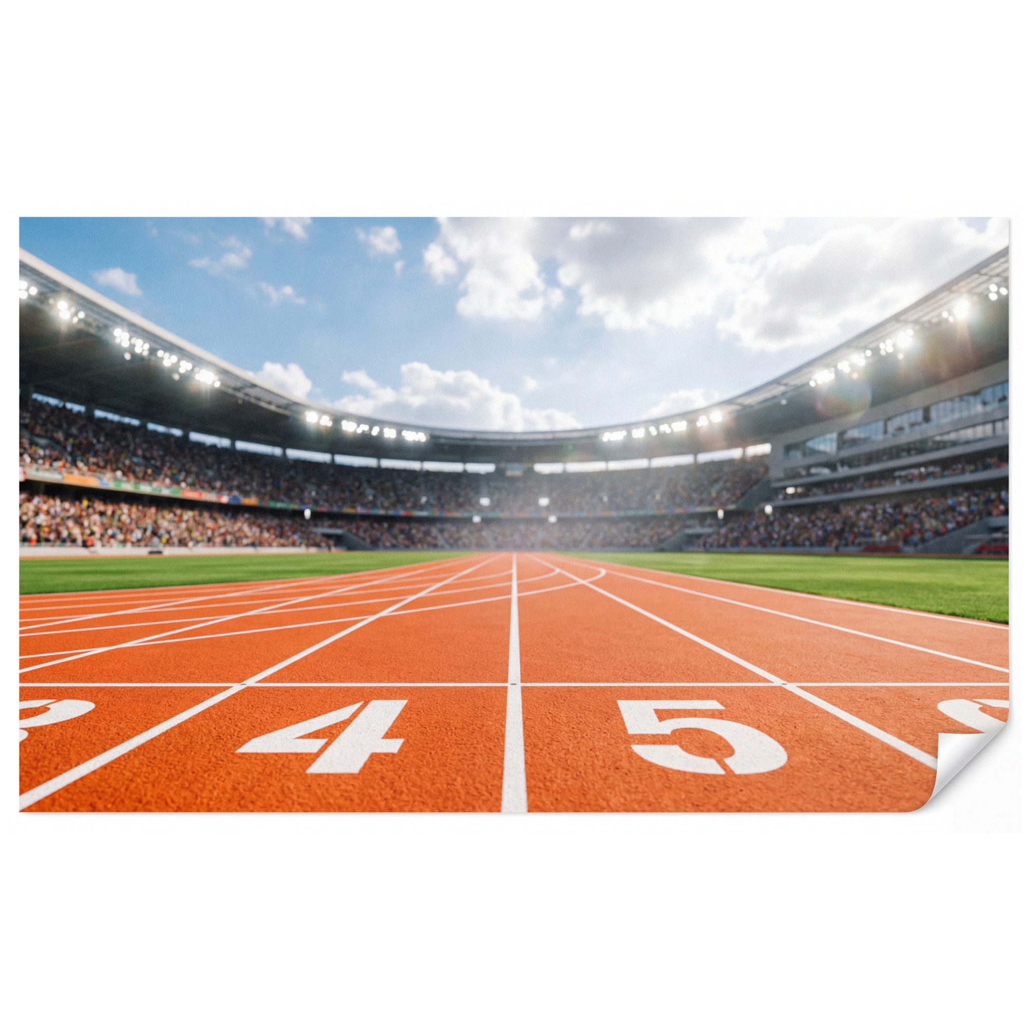 OnlyWow Fototapete Kinderzimmer - Sintelbaan - Stadion - Sport -Orange, Matt, bedruckt, Wanddekoration, Vliestapete, Wohnzimmer 450x260cm