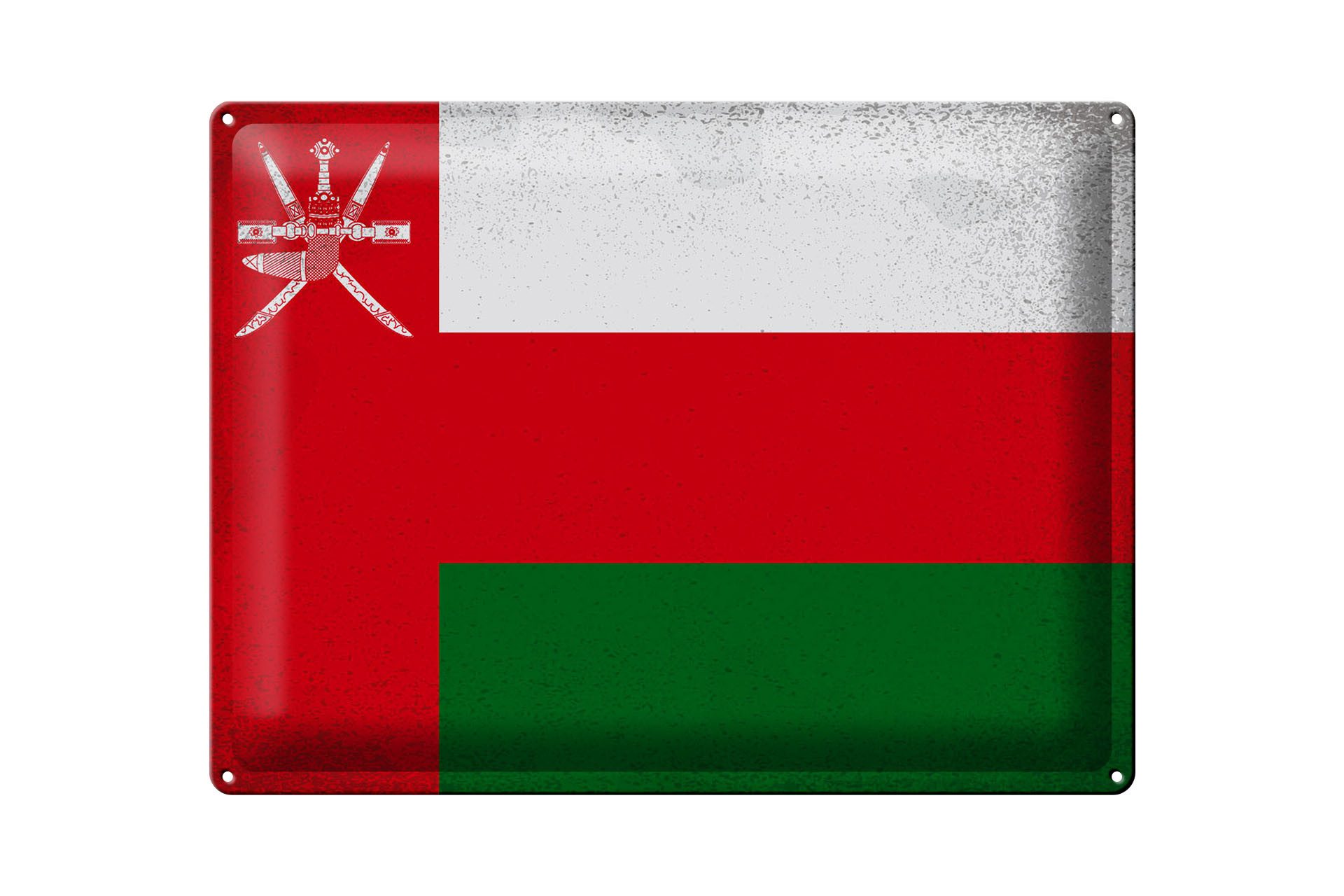 Metallschild Flagge Oman 40x30cm Flag of Oman Vintage