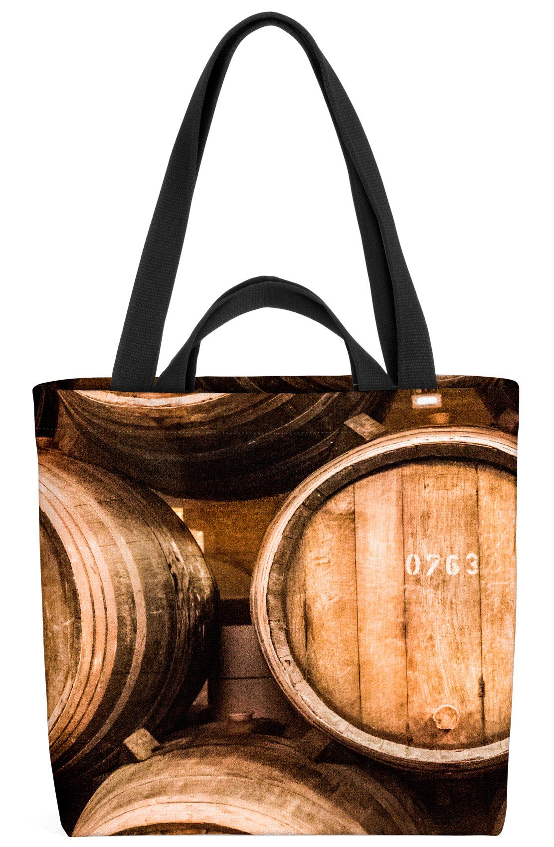 VOID Shopper Einkaufstasche, Weinfässer Holzfass Weinfässer Holzfass Whiskey Fass Keller Cognac Ho