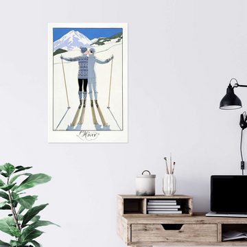 Posterlounge Poster Georges Barbier, Liebende im Schnee, Vintage Malerei