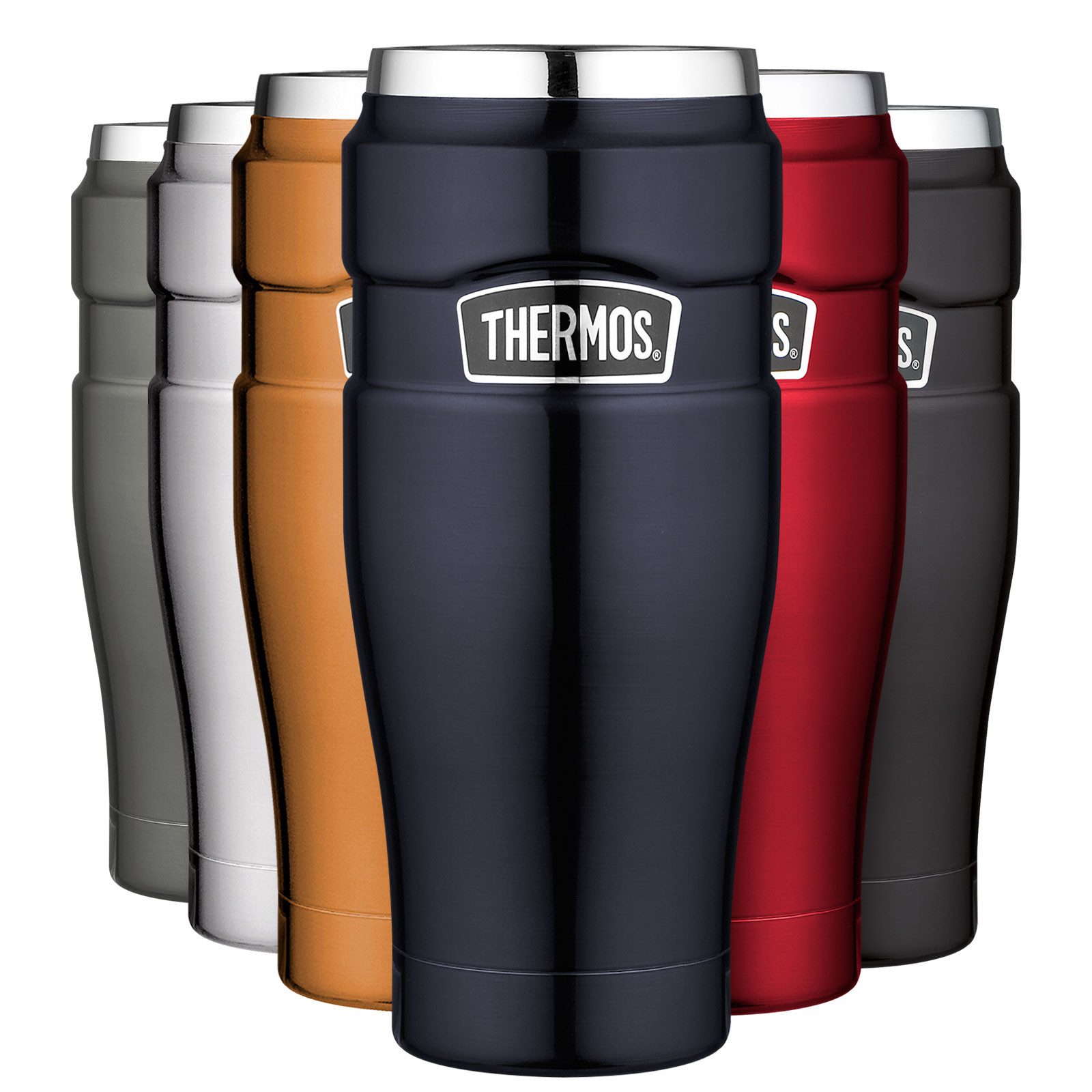 THERMOS Thermobecher Becher 0,47L Isolierbecher KFZ, Edelstahl, Auto Kaffee Camping Thermo Trinkbecher Edelstahl