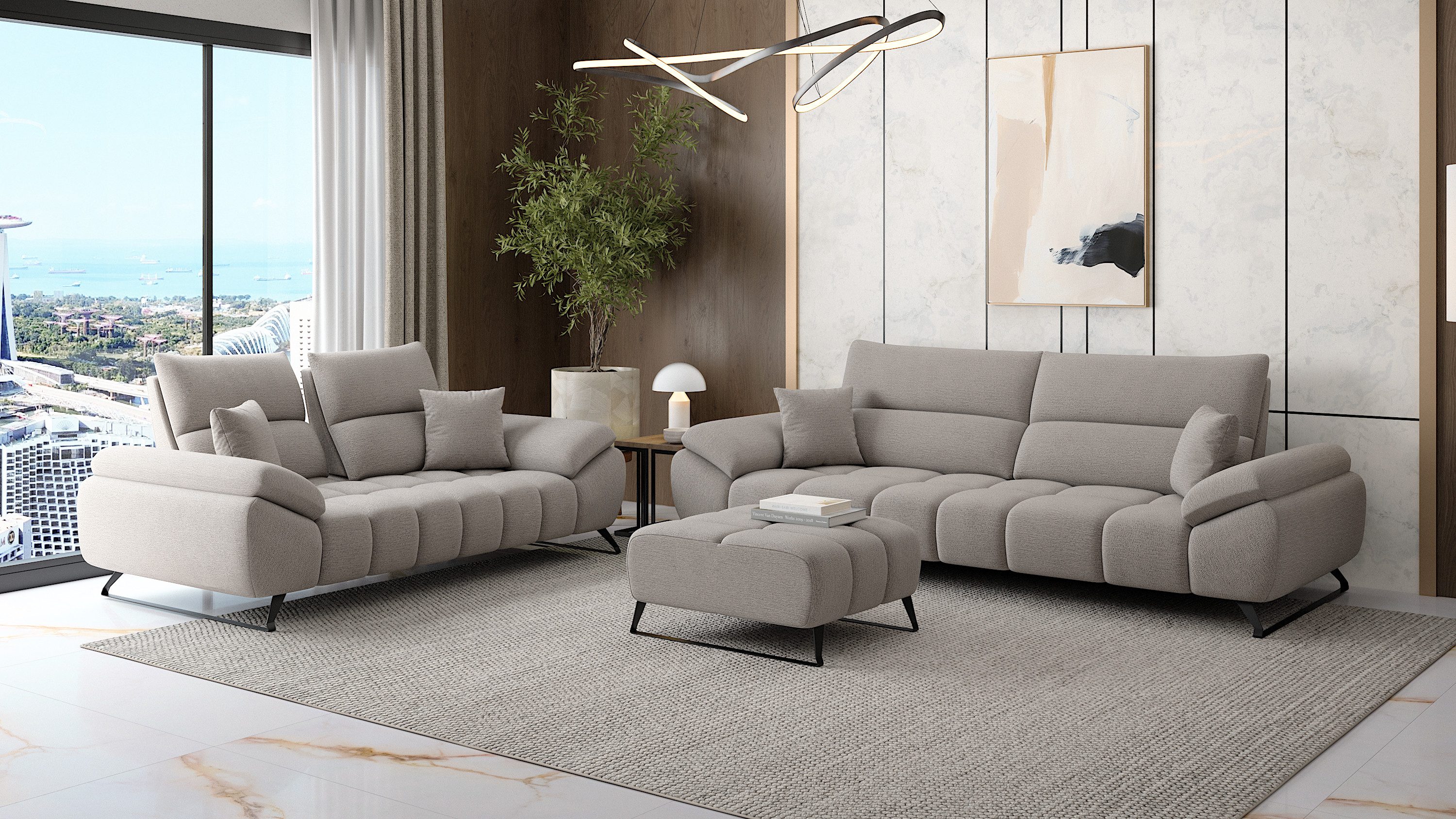 Möbeldreams Polstergarnitur Sofa-Set Ruby – Bouclé-Struktur, günstig online kaufen