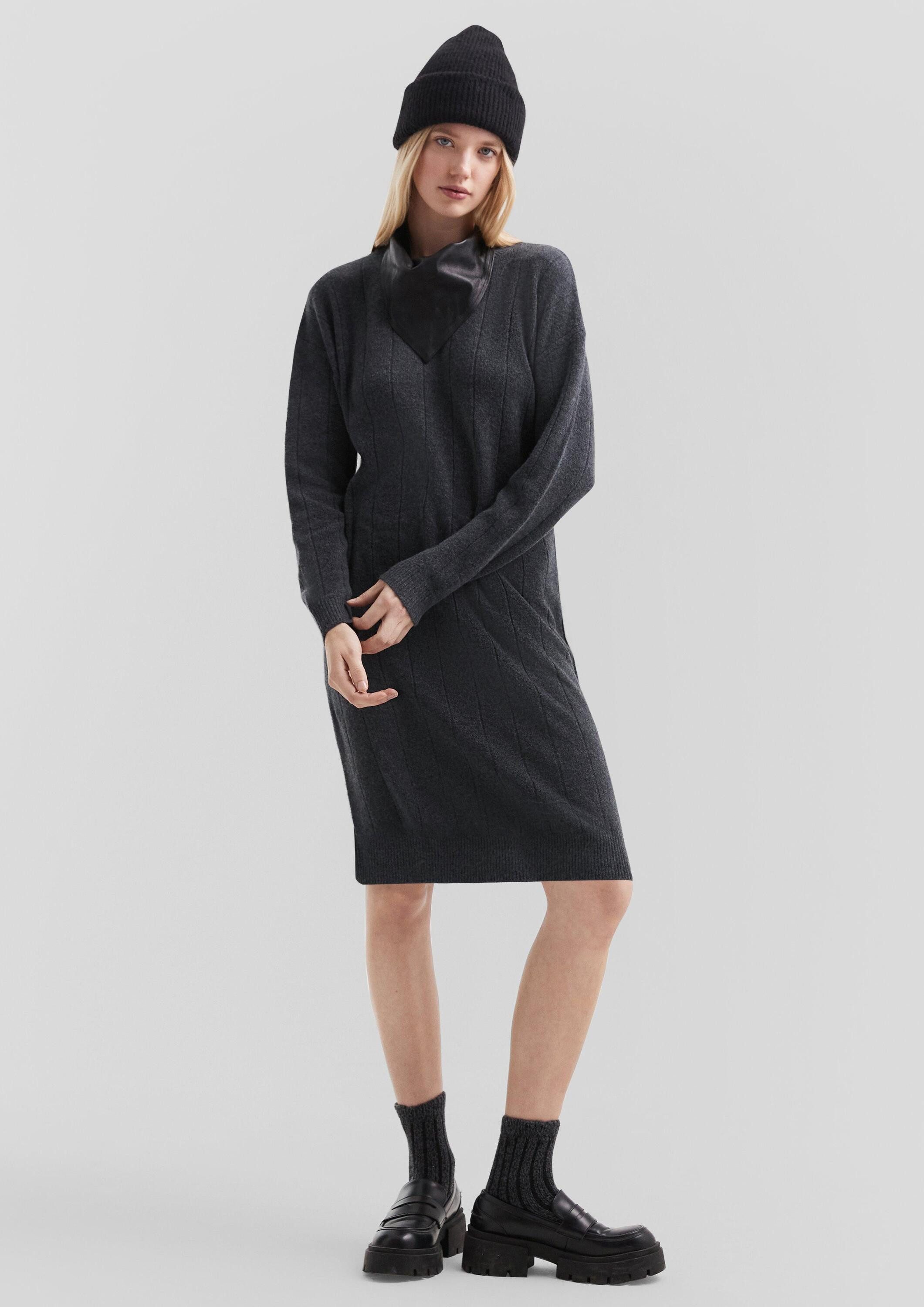 QS Midikleid Kleid Weiches Strickkleid