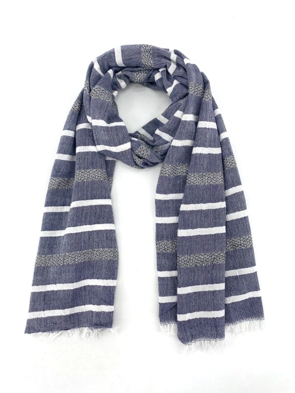 Goodman Design Modeschal Eleganter Baumwollschal im zeitlosen Streifen-Design, Unisex-Design – für Damen und Herren gleichermaßen geeignet