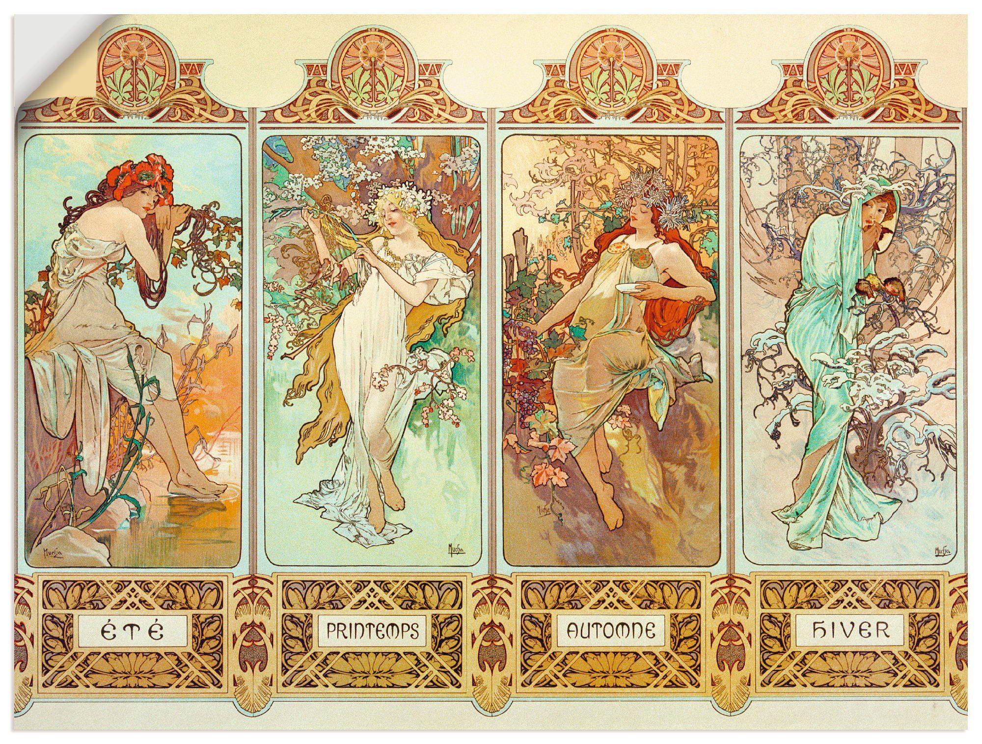 Wandaufkleber Poster Familien in Jahreszeiten, versch. & Wandbild Artland 1896, (1 Leinwandbild, St), Die als vier oder Größen Gruppen