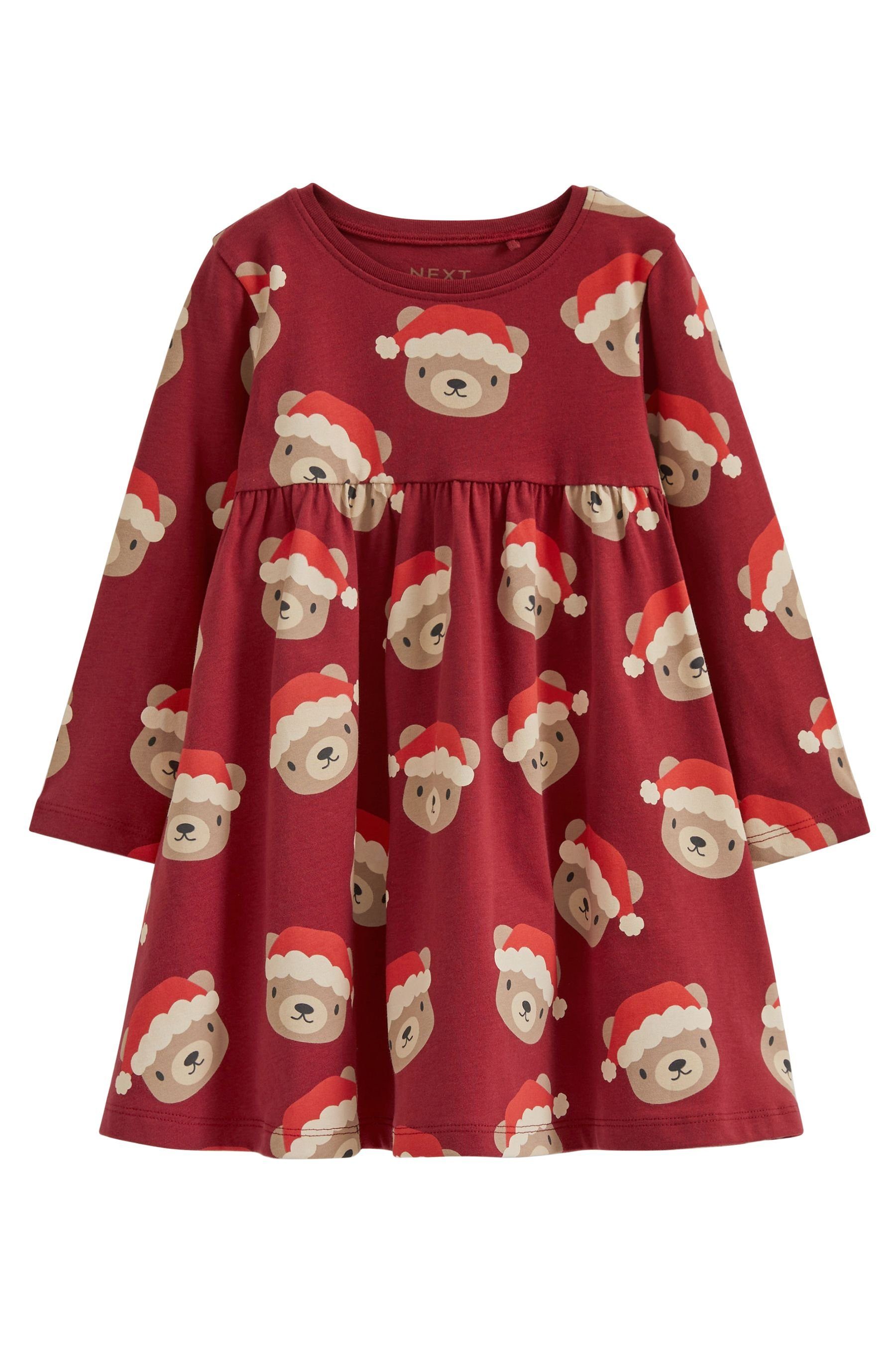 Next Jerseykleid Weihnachtliches Jerseykleid (1-tlg) Red Teddy Bear