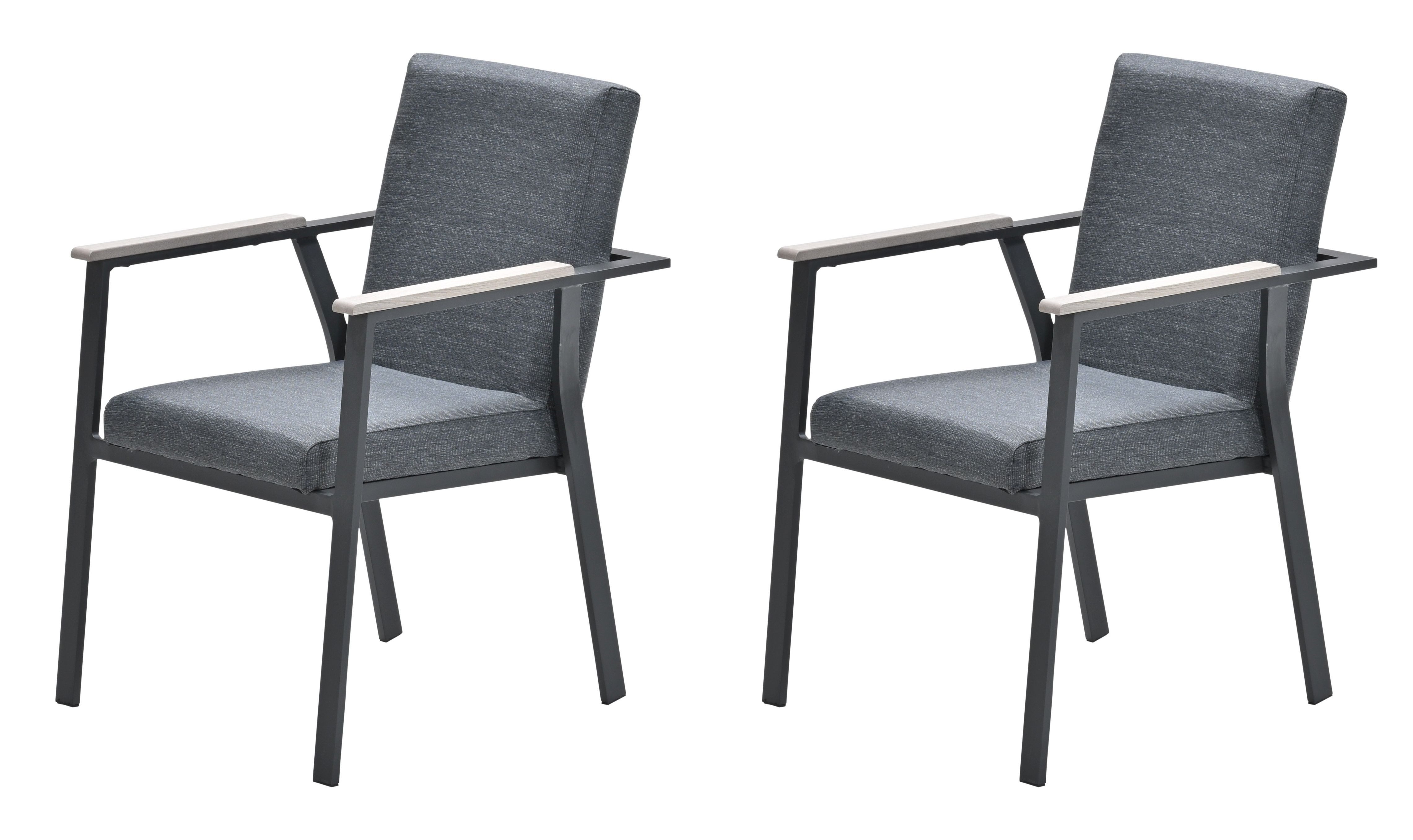 Garden Impressions Gartenstuhl 2er Set Catania Stapelstuhl absolut wetterfest outdoor (Spar-Set), absolut wetterfest mit Outdoor Kissen / stapelbar / pflegeleicht