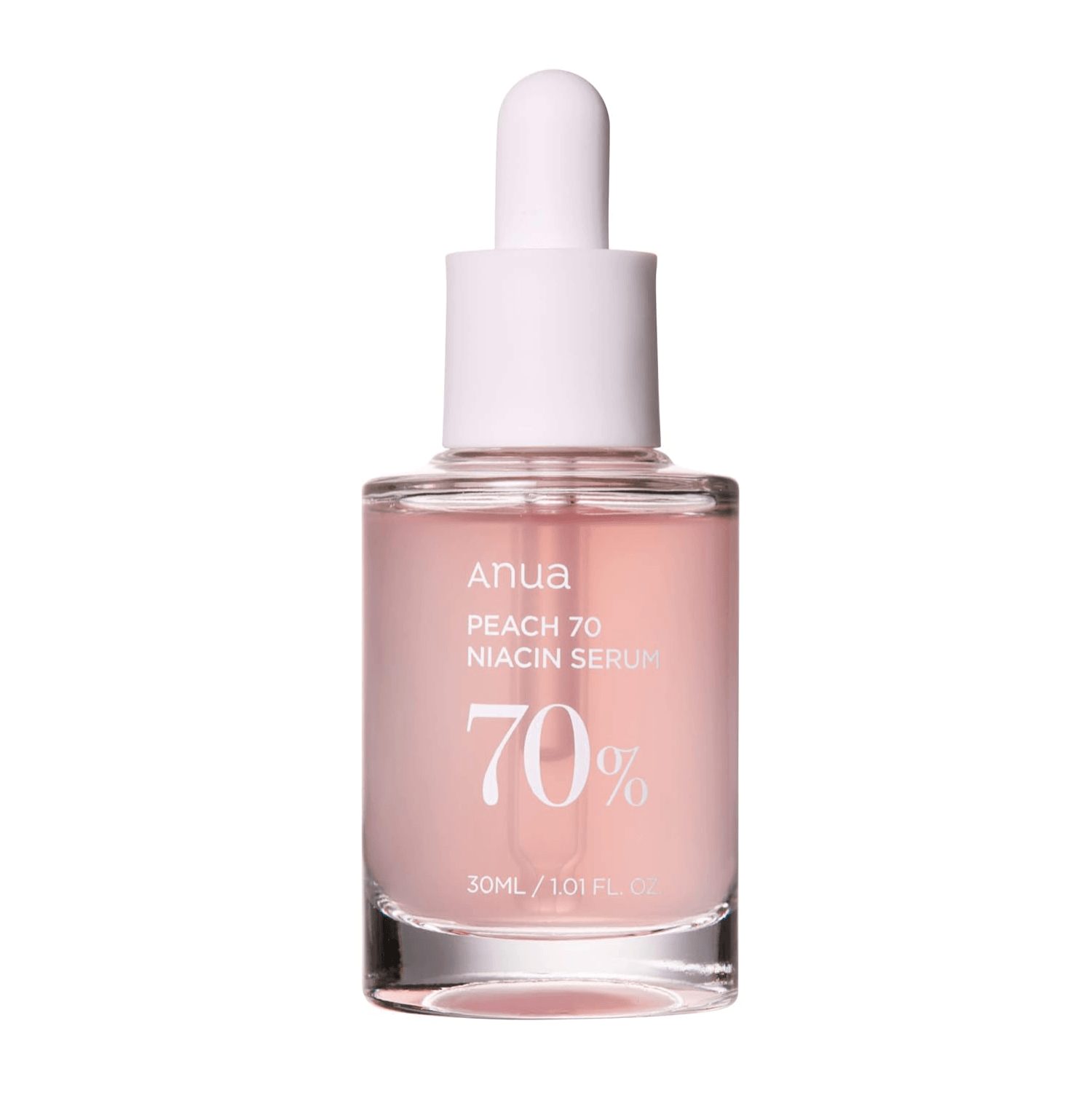 Anua Gesichtsserum Peach 70 Niacinamide Serum 30 ml – Aufhellendes Serum mit 70% Pfirsichextrakt & 5% Niacinamid zur Reduktion von Pigmentflecken, für gleichmäßigen Hautton, verfeinerte Poren – Niacin Serum