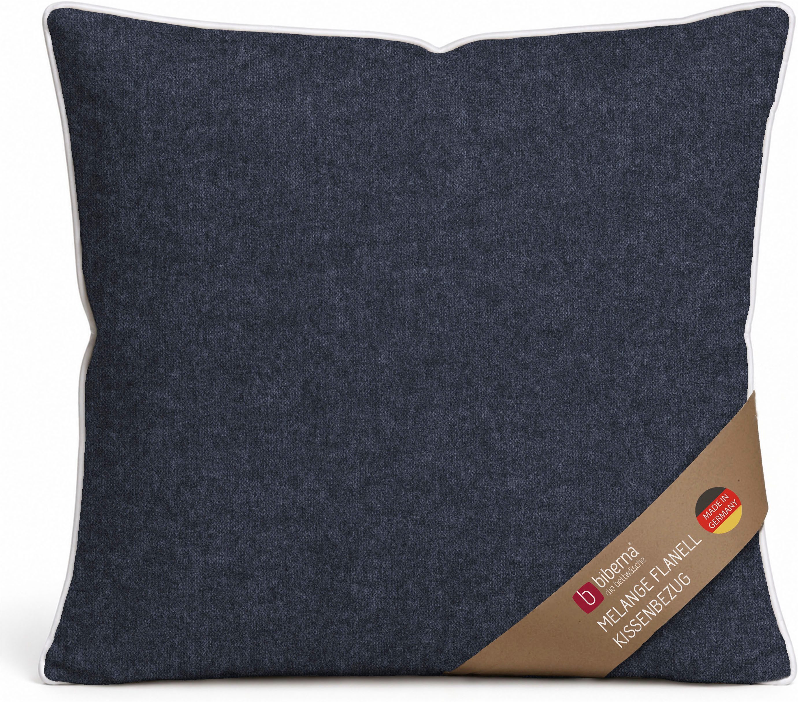 Biberna Kissenbezug 0840500 HERMAL Premium Biber Melange-Flanell 100% Baumwolle, (1 Stück), Kissenhülle, wärmend & weich, Reißverschluss, Satinpaspel