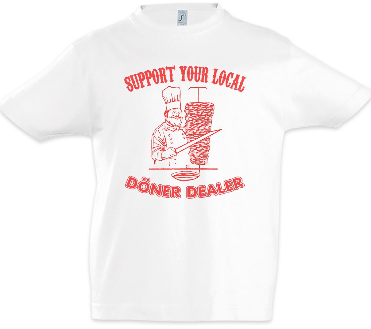 Print-Shirt Support Your Local Döner Dealer Kinder T-Shirt Fastnacht Kebab